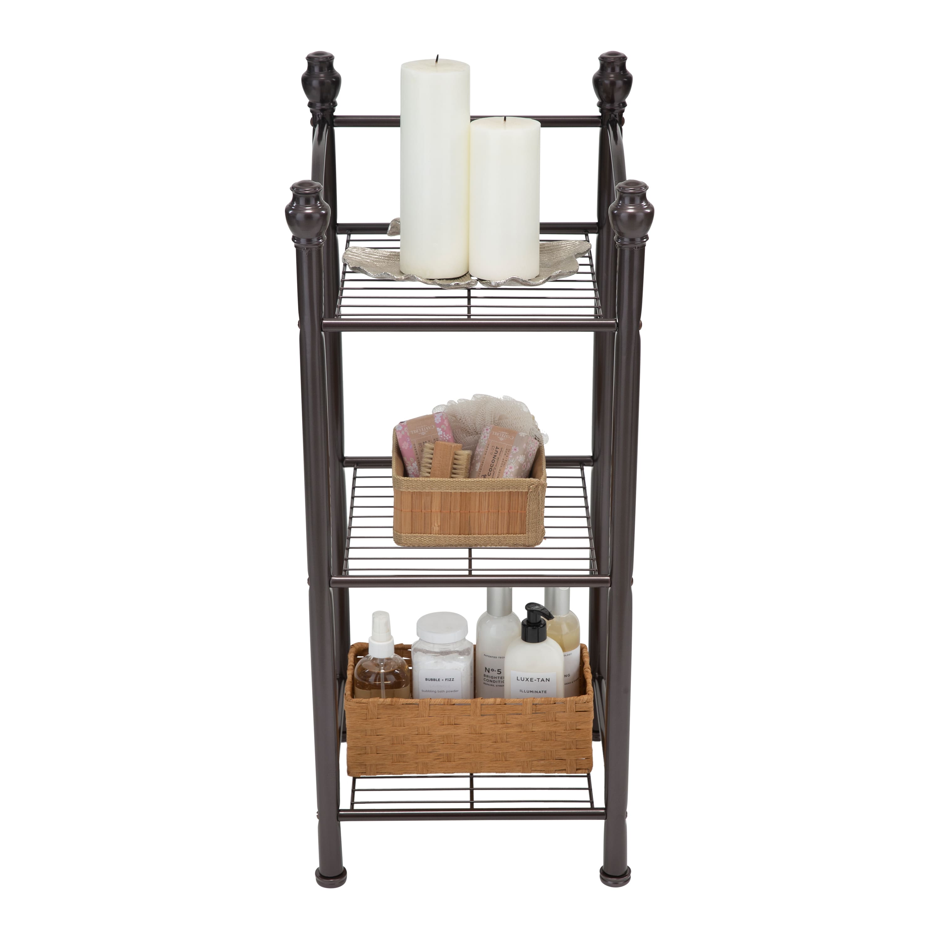 Organize It All 30" Belgium Oil Rubbed Bronze 3-Tier Shelving Tower