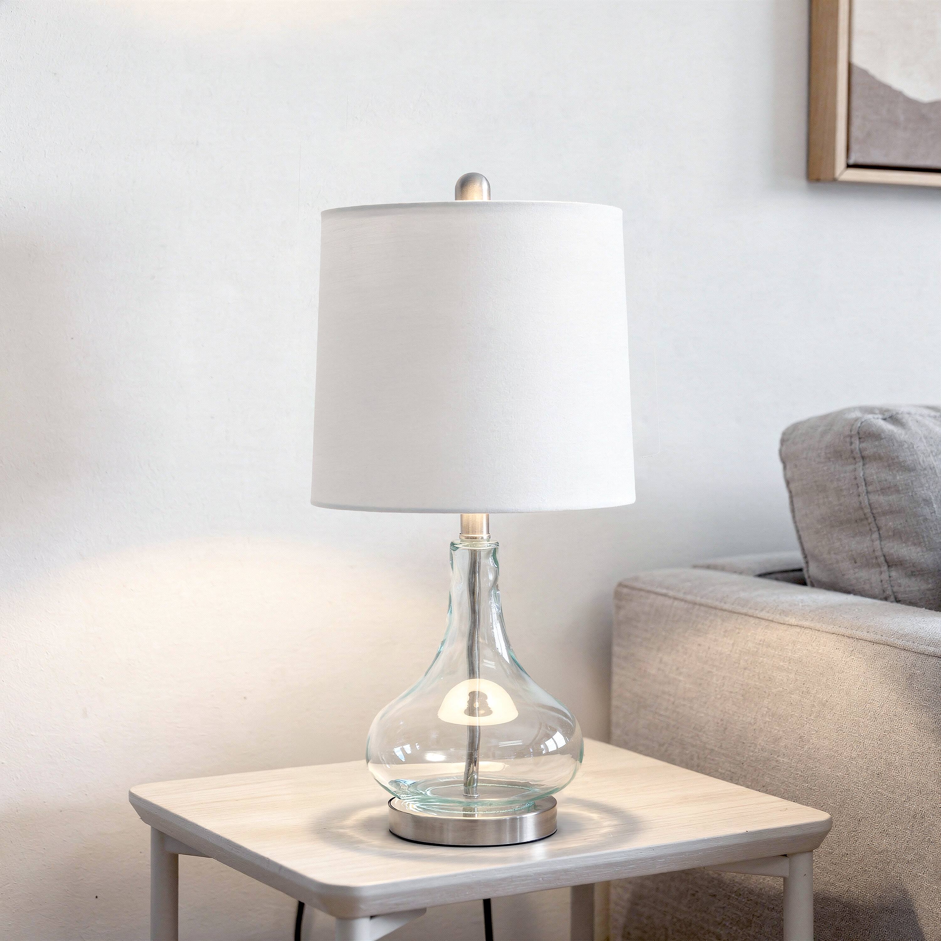 JAC Styles 23.25" Teal Sophia Rippled Glass Table Lamp
