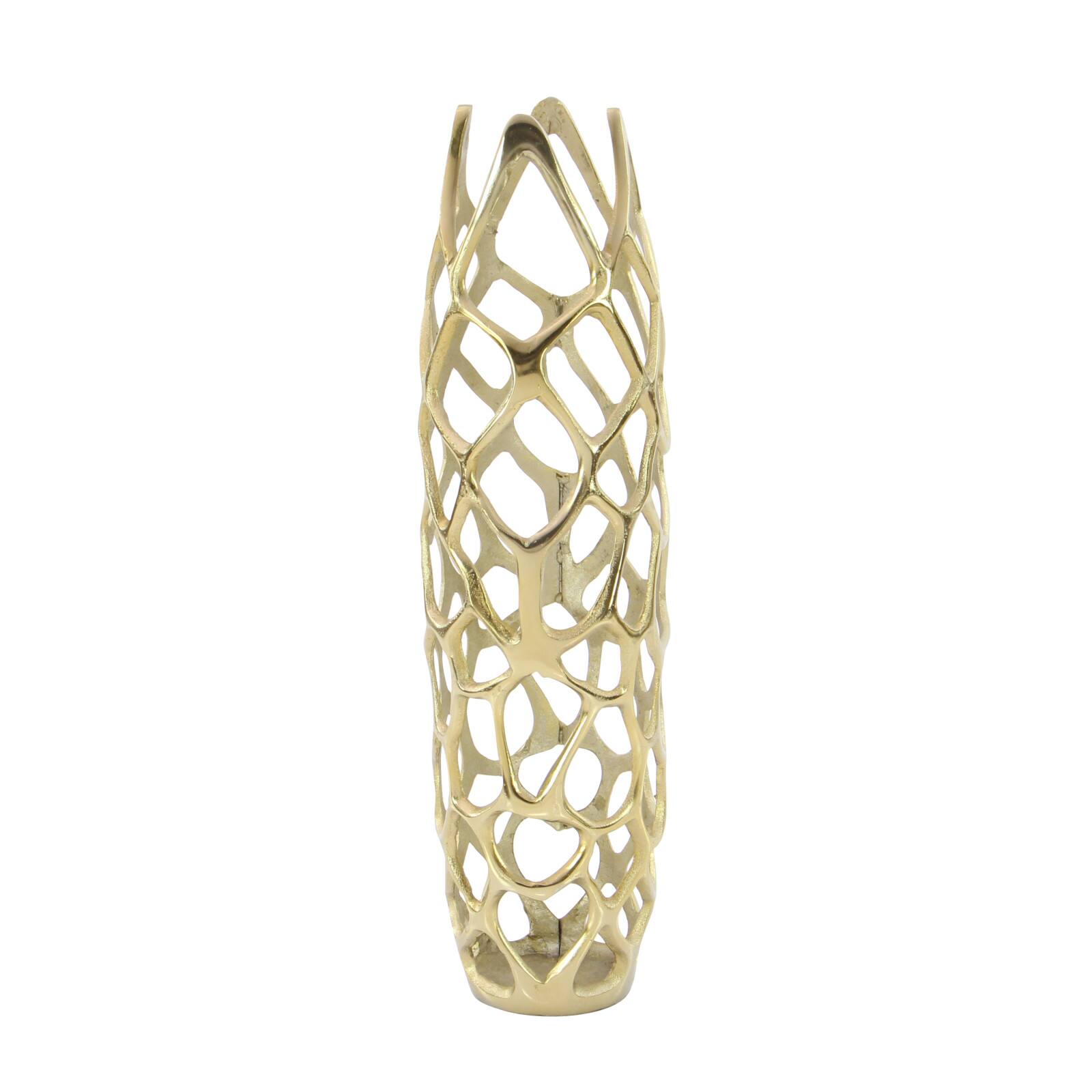 27" Gold Aluminum Contemporary Vase