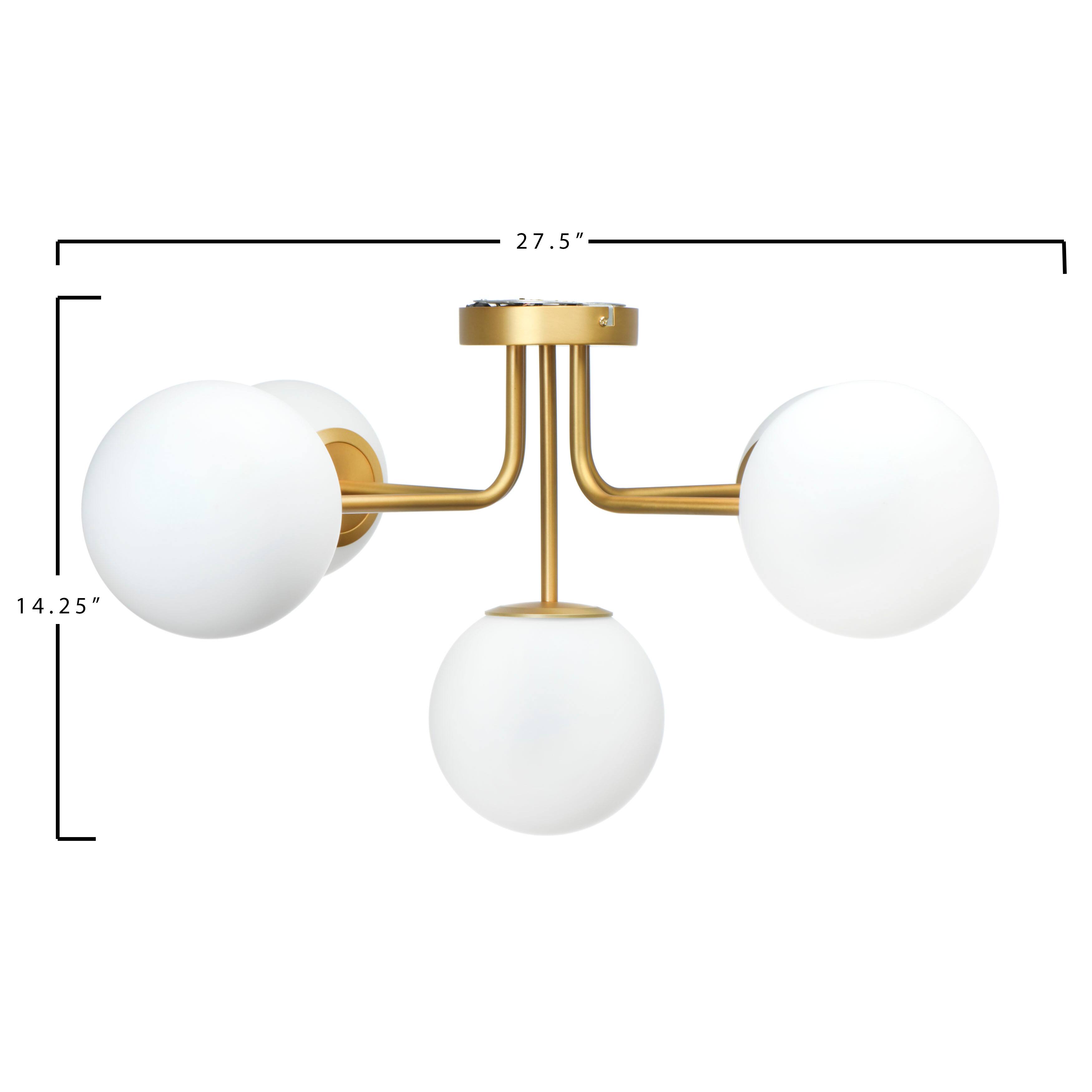 Hello Honey® 27.5" Sputnik Semi-Flush Mount Opal Glass Ceiling Light