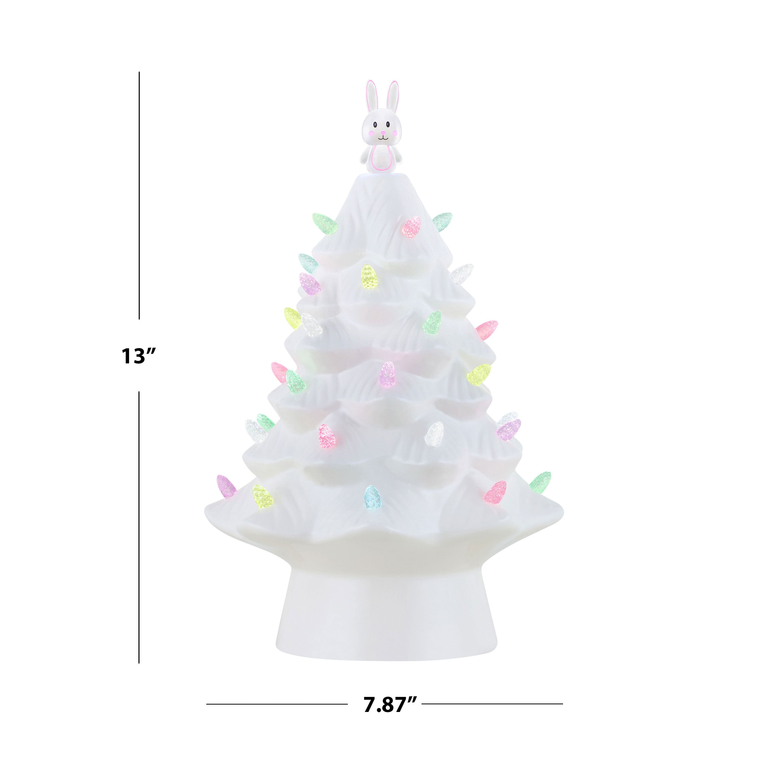 Mr. Cottontail White 13" Ceramic Easter Bunny Tree