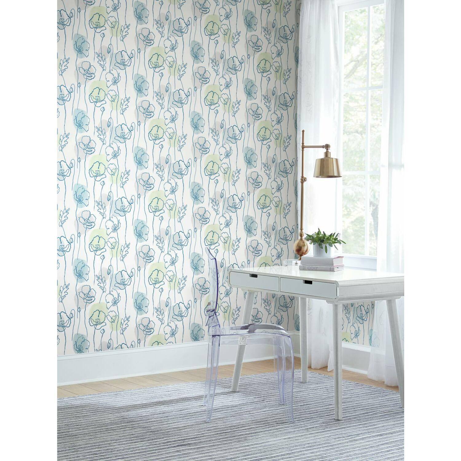 RoomMates Modern Poppy Peel & Stick Wallpaper