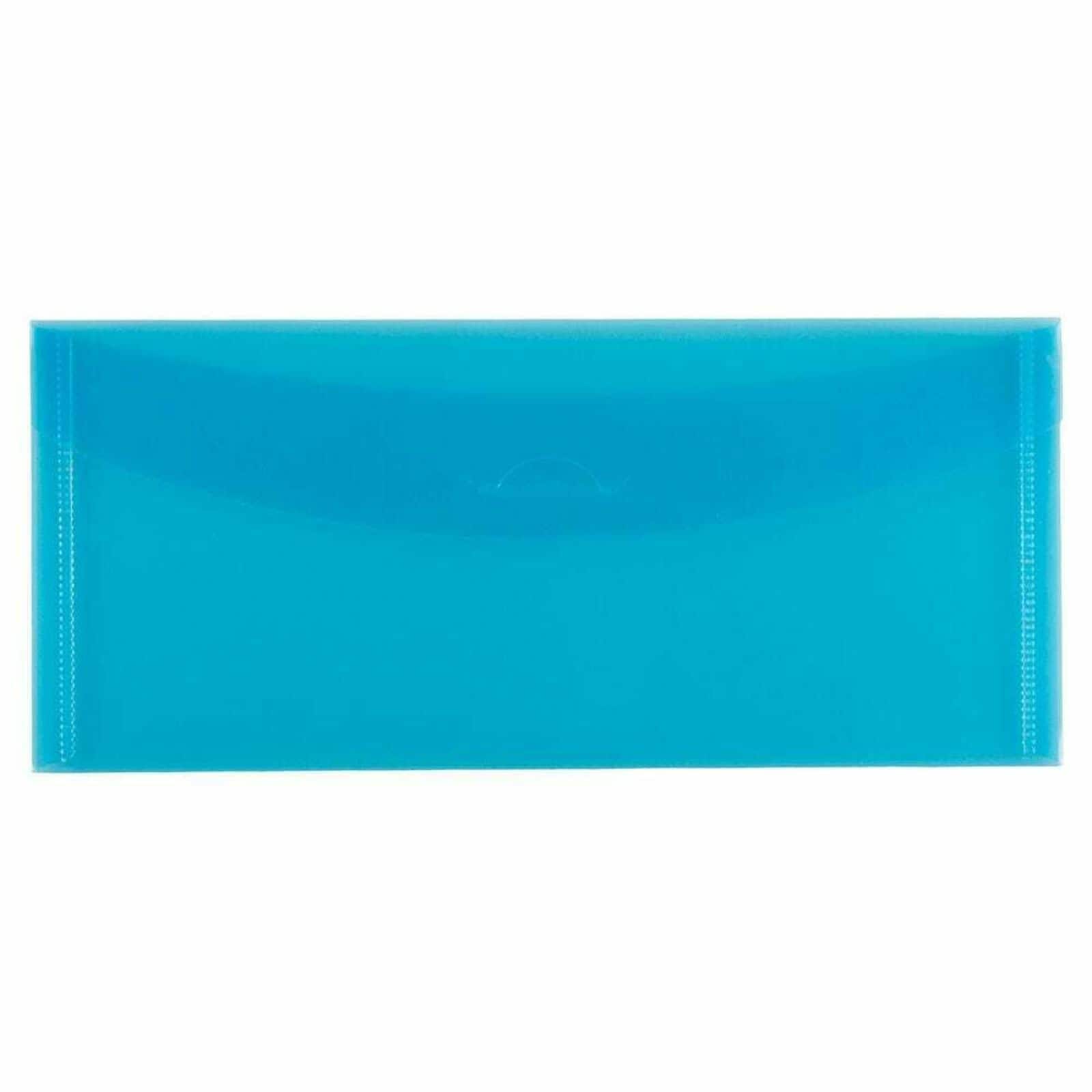 JAM Paper 4.25" x 9.75" Flap and Tuck #10 Plastic Envelopes, 24ct.