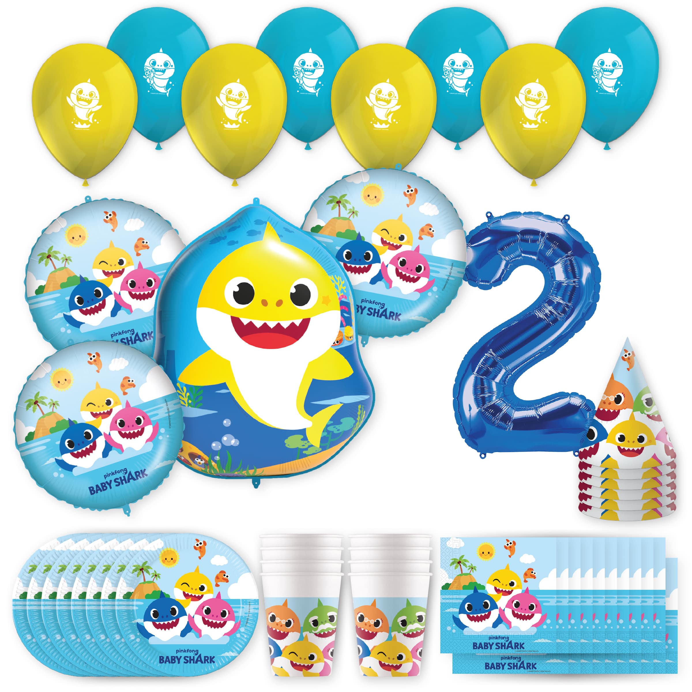 Baby Shark Birthday Party Kit with Number