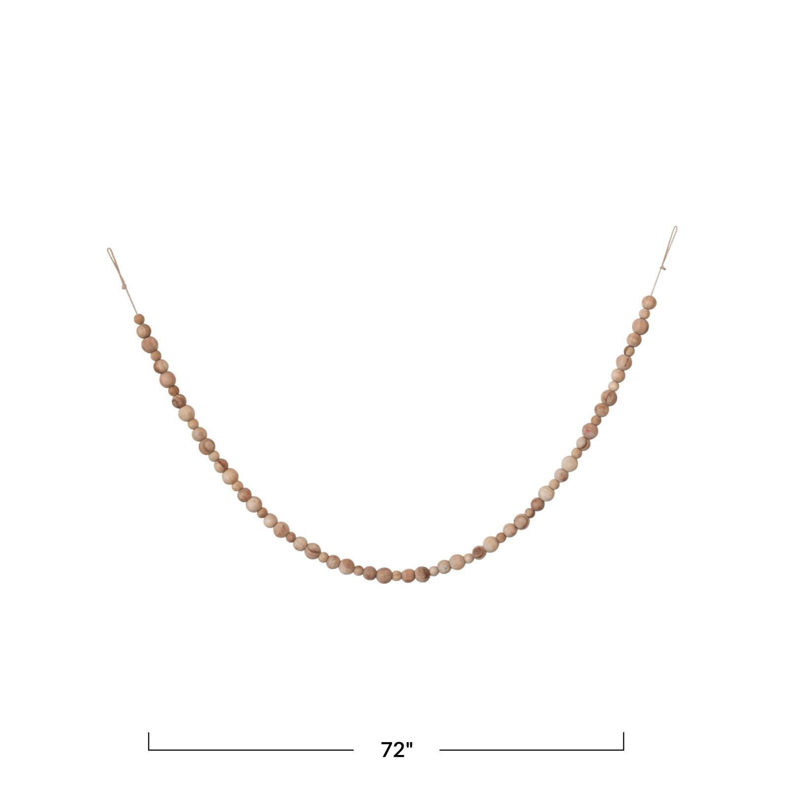 Hello Honey® 6ft. Natural Mango Wood Bead Garland