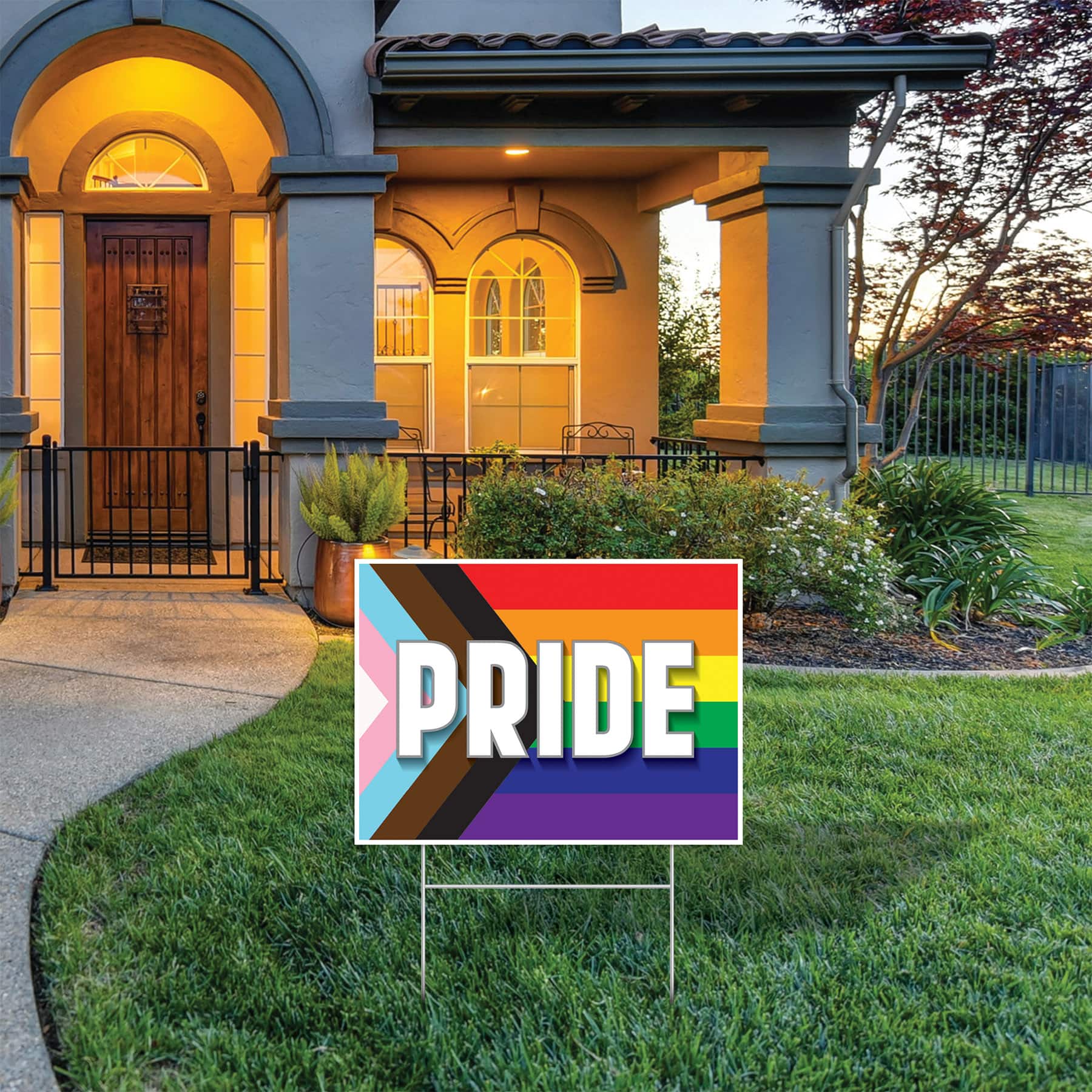 Beistle 11.5" x 15.5" Pride Plastic Flag Yard Sign