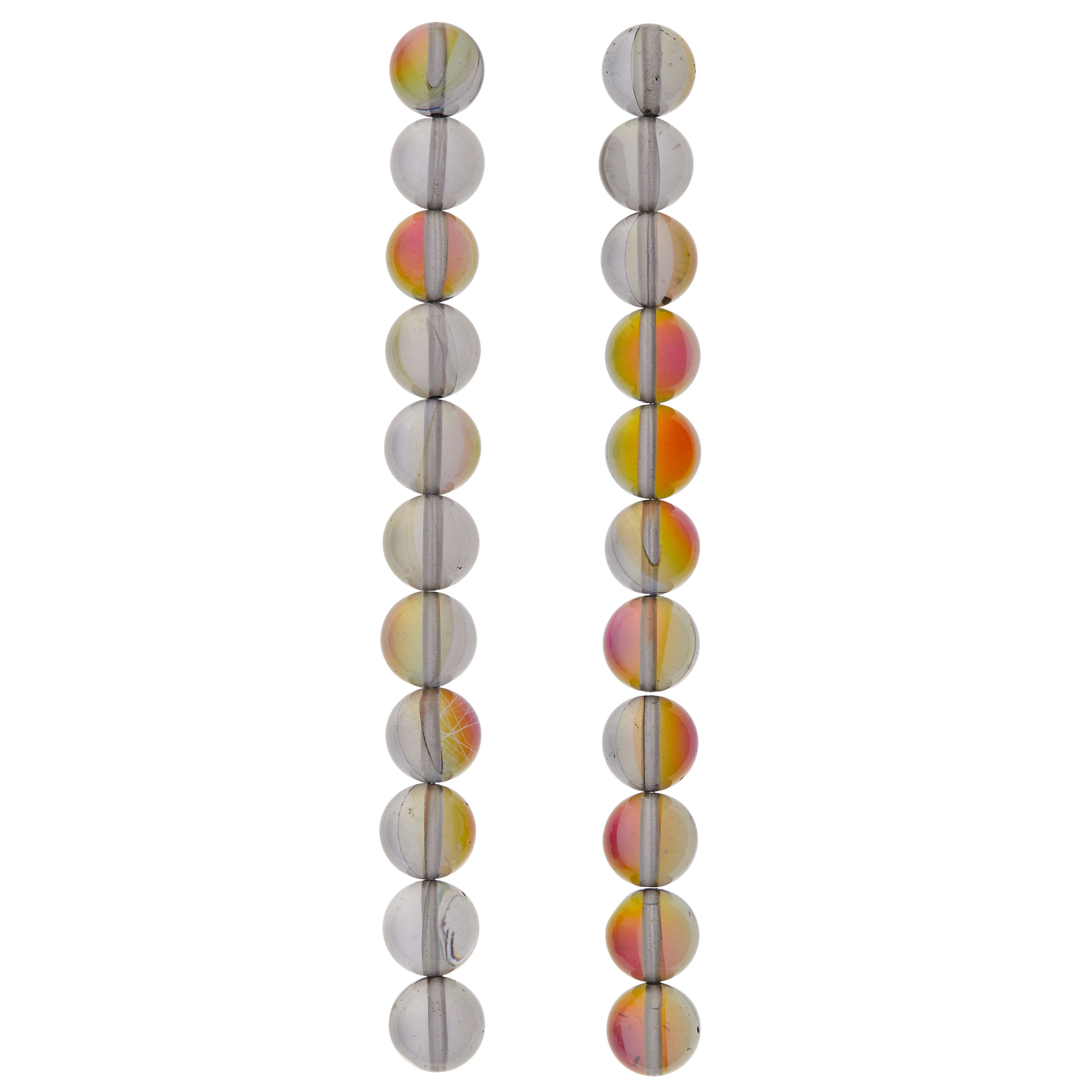 Gray Opal Glass Round Beads, 10mm by Bead Landing™