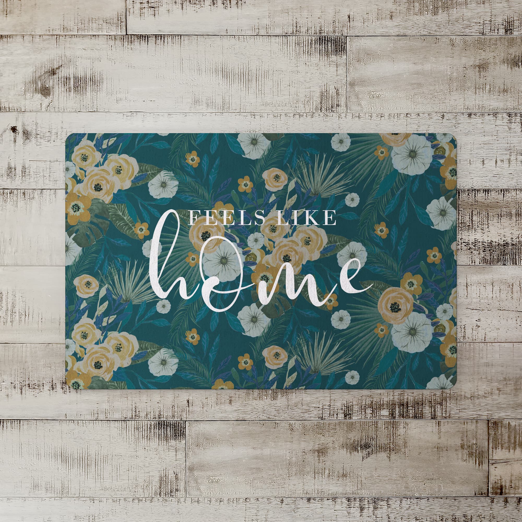 Feels Like Home Tropical Floral Floor Mat