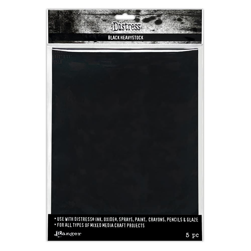 Tim Holtz® Distress® 8.5" x 11" Black Heavystock Sheets, 5ct.