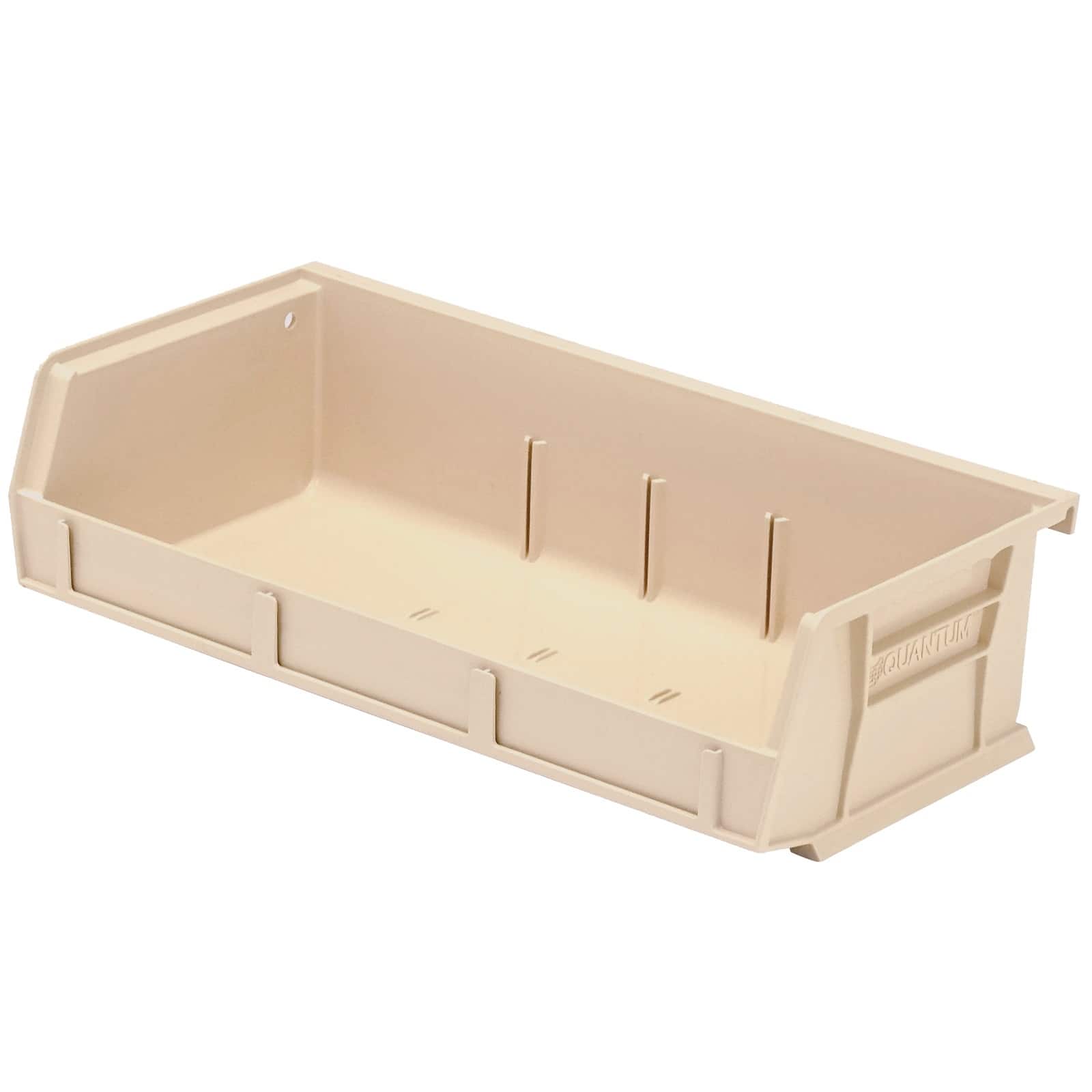 B2777180 11 x 5.38 x 3 in. Polypropylene 3 Slots Ultra Series Stack & Hang Bin, Ivory - Case of 8