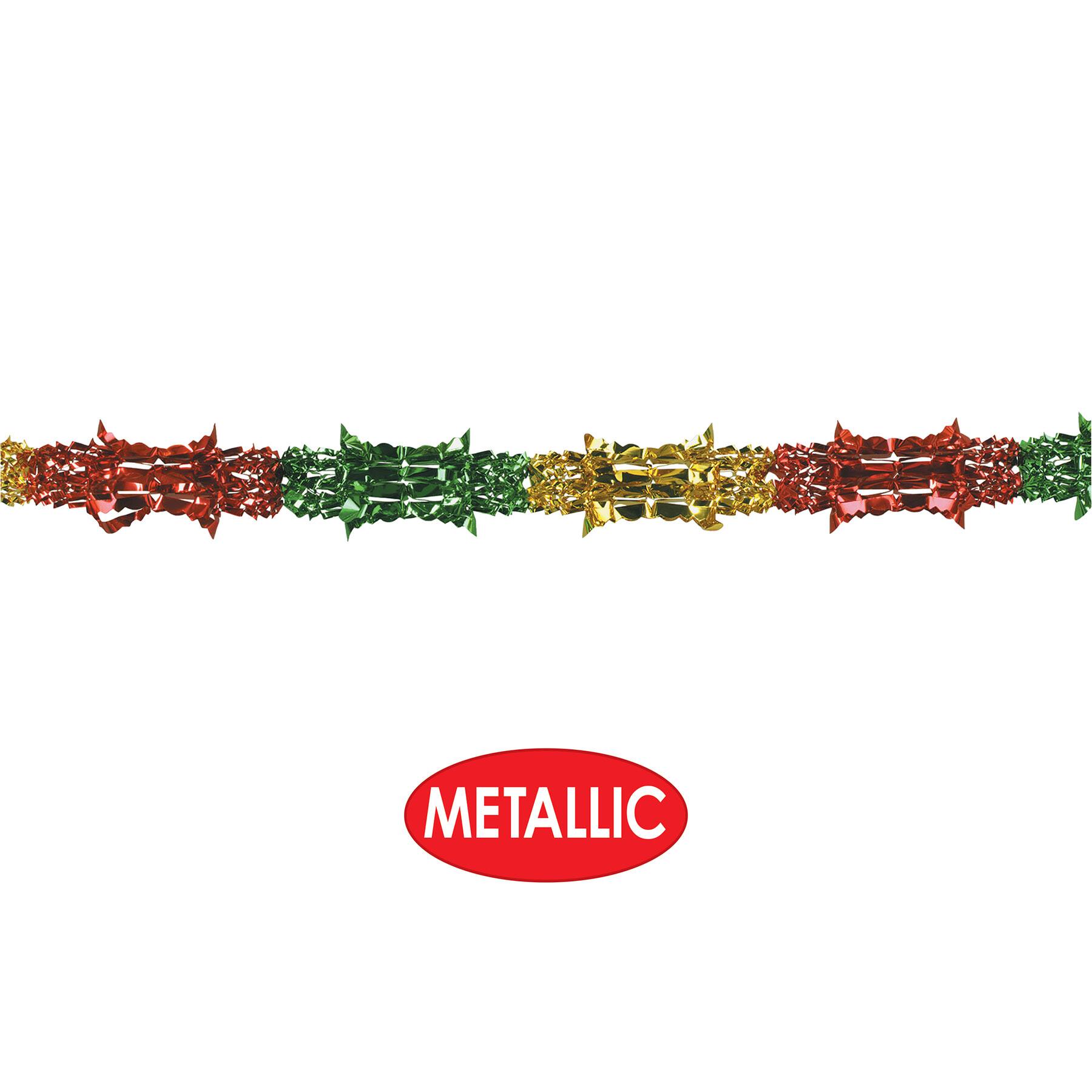 Beistle 9ft. Red, Green & Gold Metallic Garlands, 2ct.