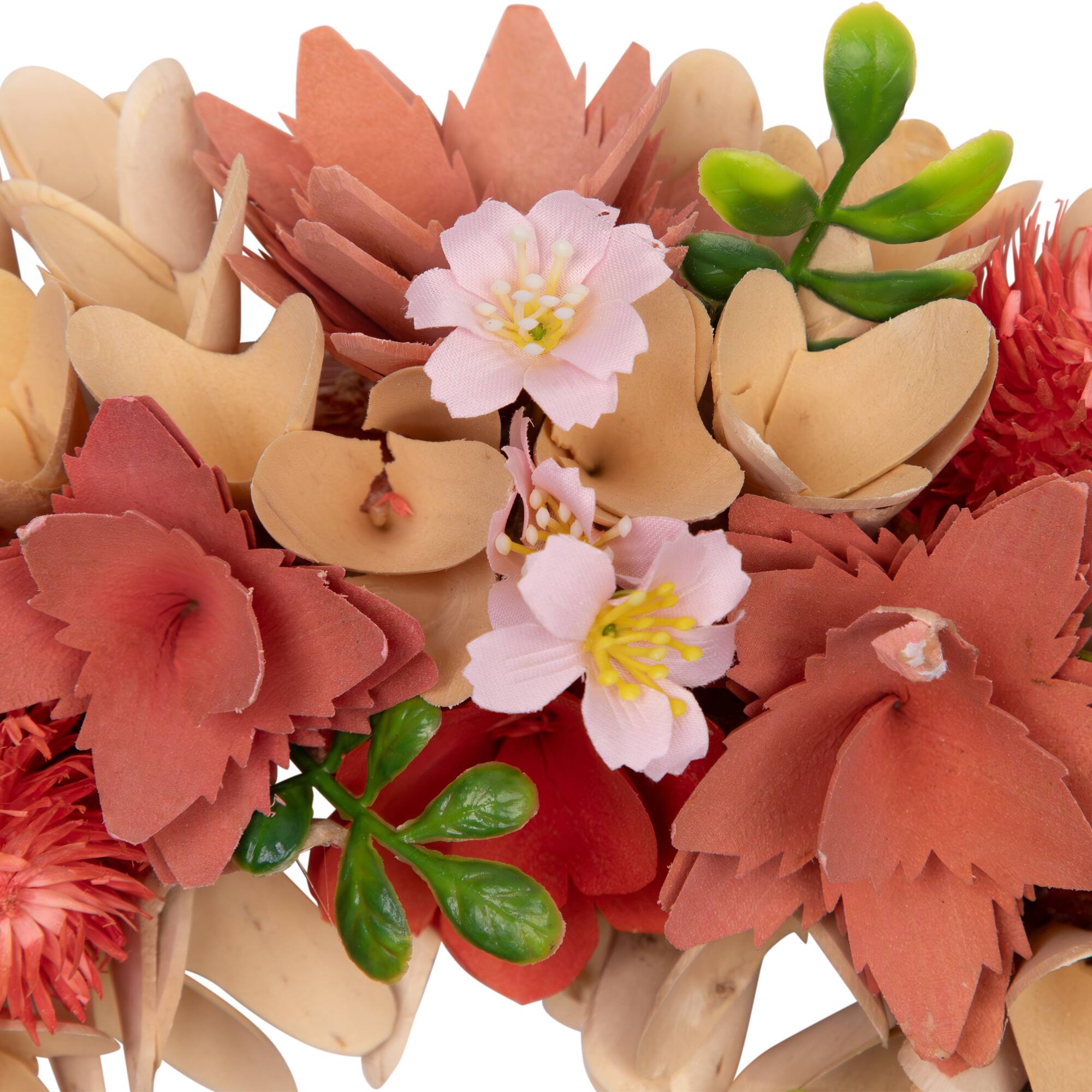 14" Mini Thistle & Ranunculus Artificial Wooden Spring Wreath