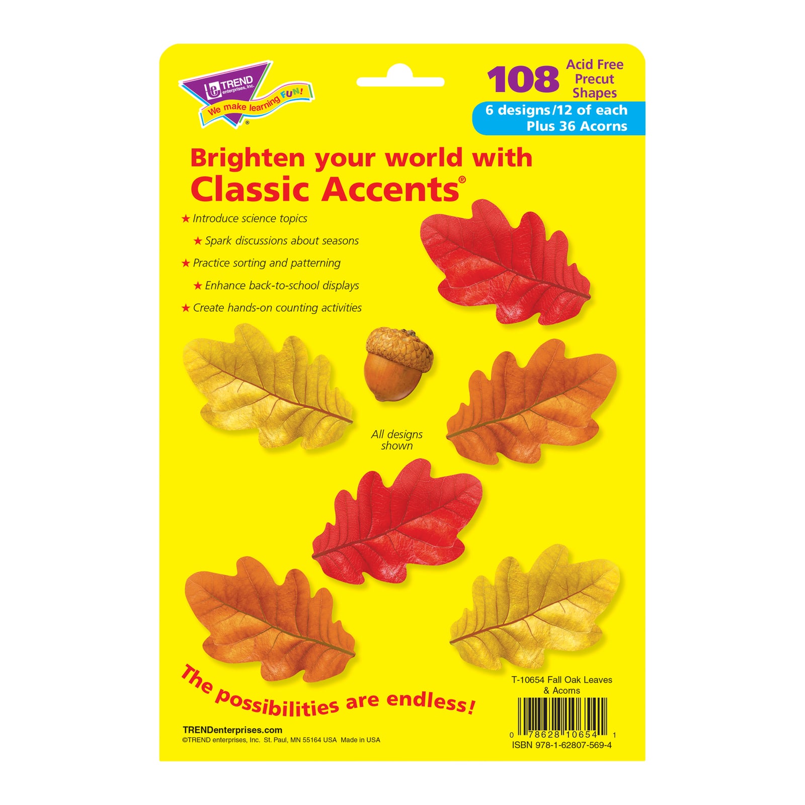 Trend Enterprises® Fall Oak Leaves & Acorns Classic Accents®