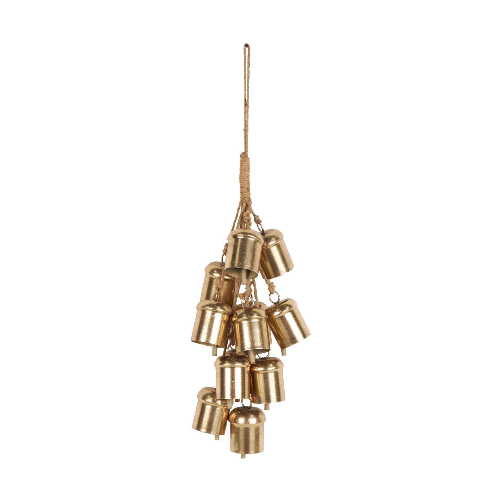 25" Gold Metal Cascading Cluster Decorative Bells