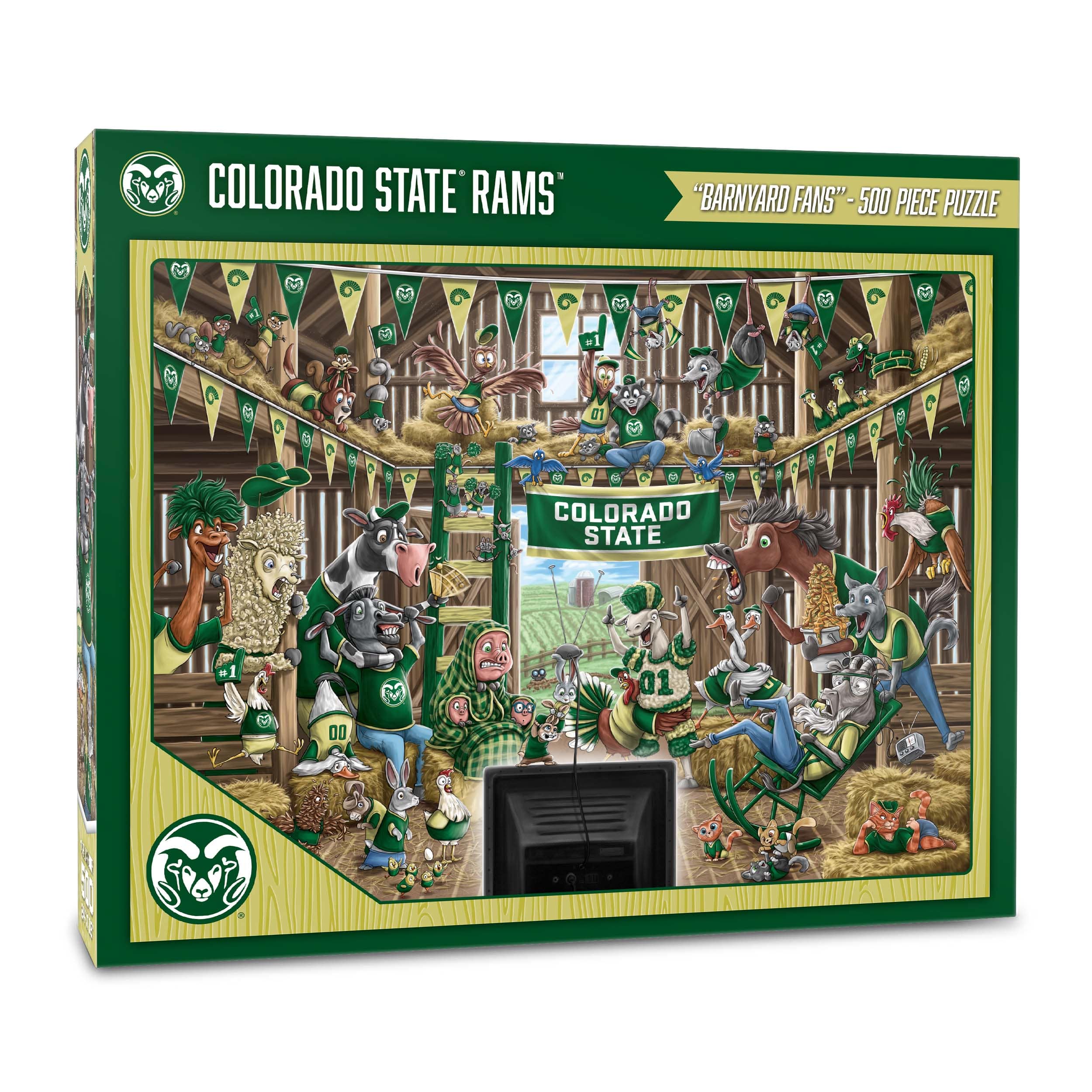 College Barnyard Fans 500 Piece Puzzle, Color: Colorado State Rams
