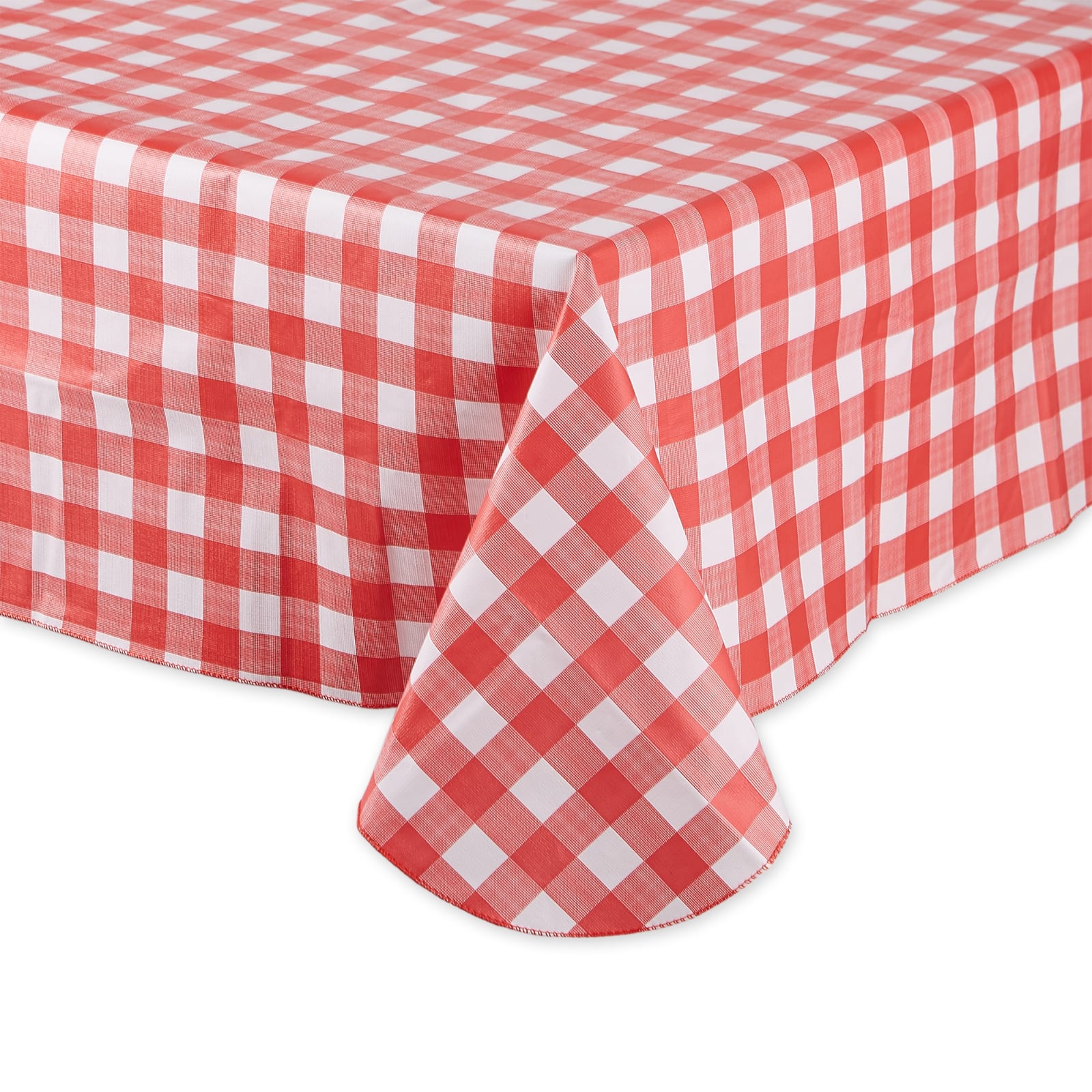 Red Check Vinyl Tablecloth 60" x 84"