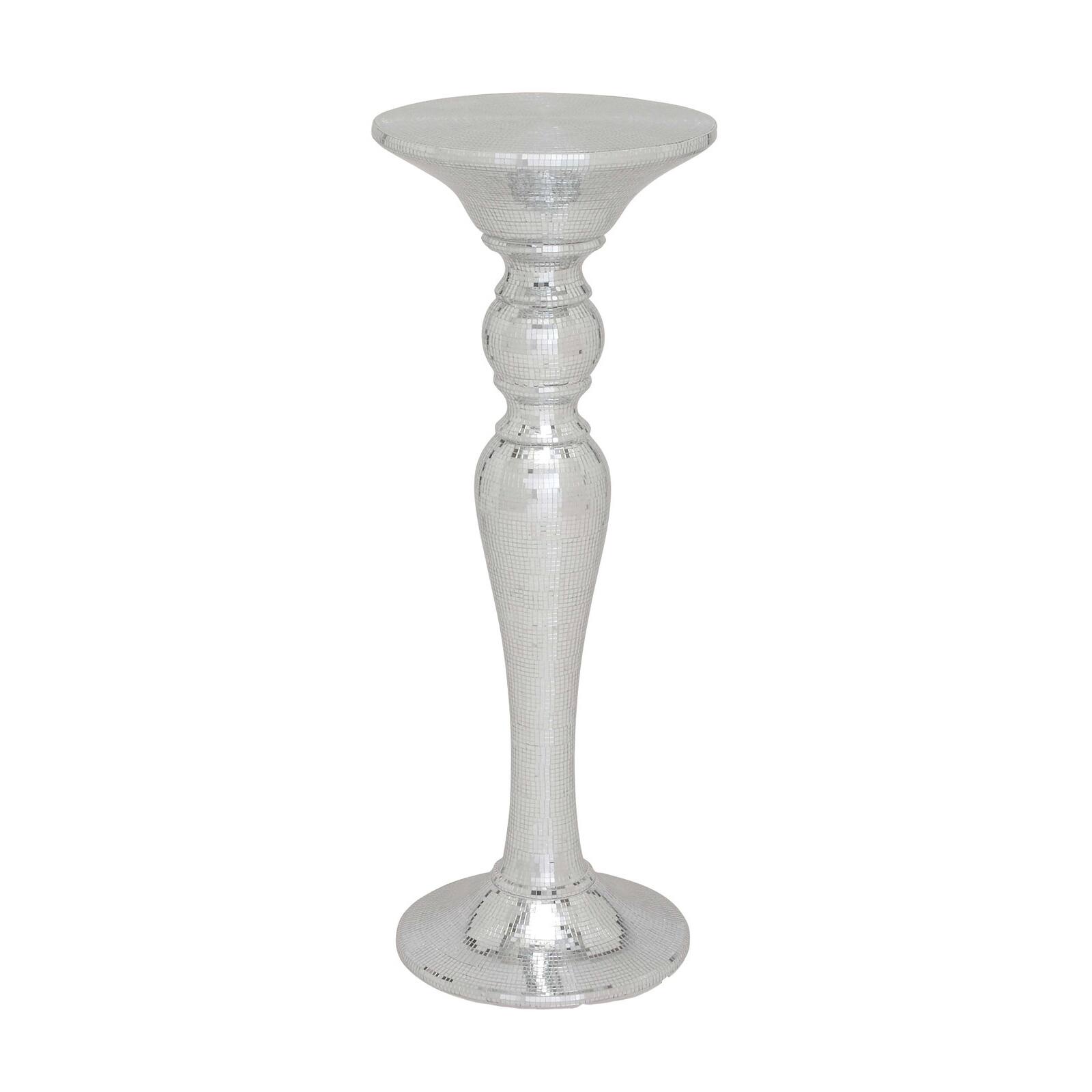 3ft. Silver Polystone Glam Pedestal Table
