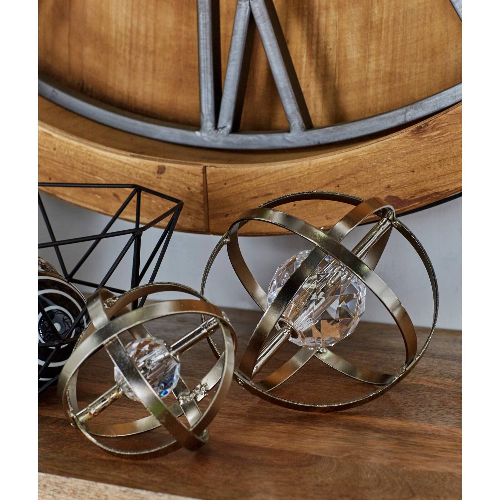 Metal Glam Geometric Sculpture Set