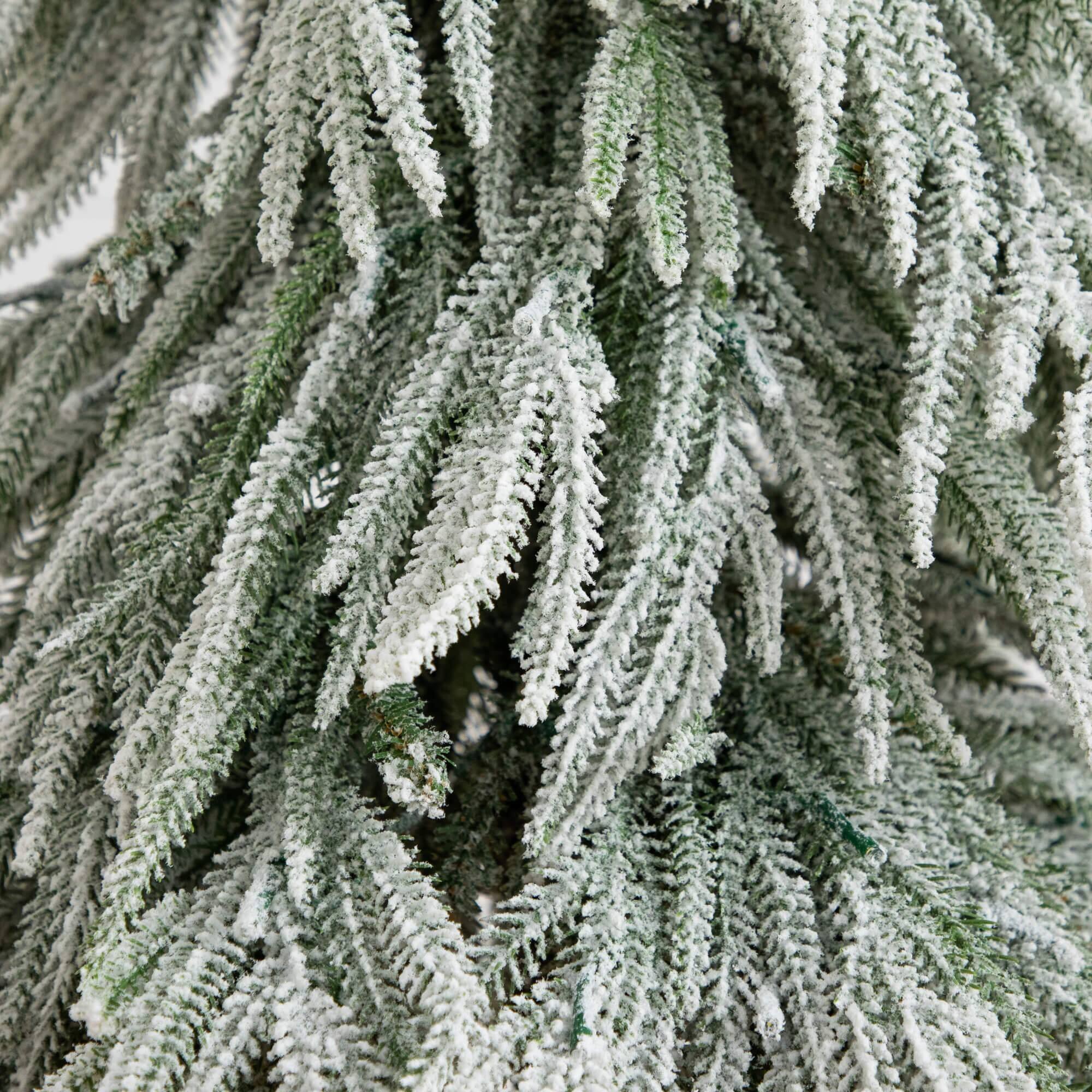 4ft. Pre-Lit Down Swept Flocked Fir Artificial Christmas Tree, Warm White LED Lights