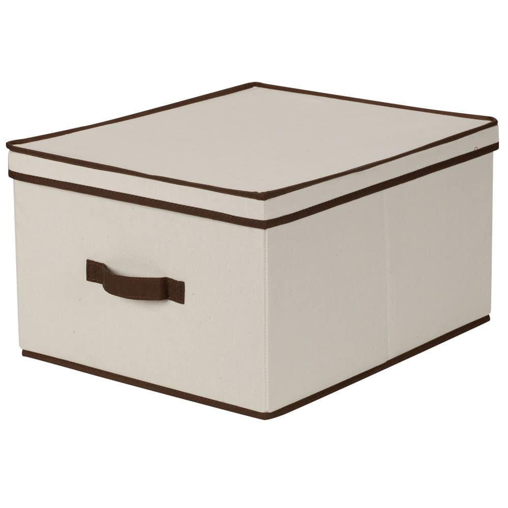 Household Essentials Canvas Storage Box with Lid