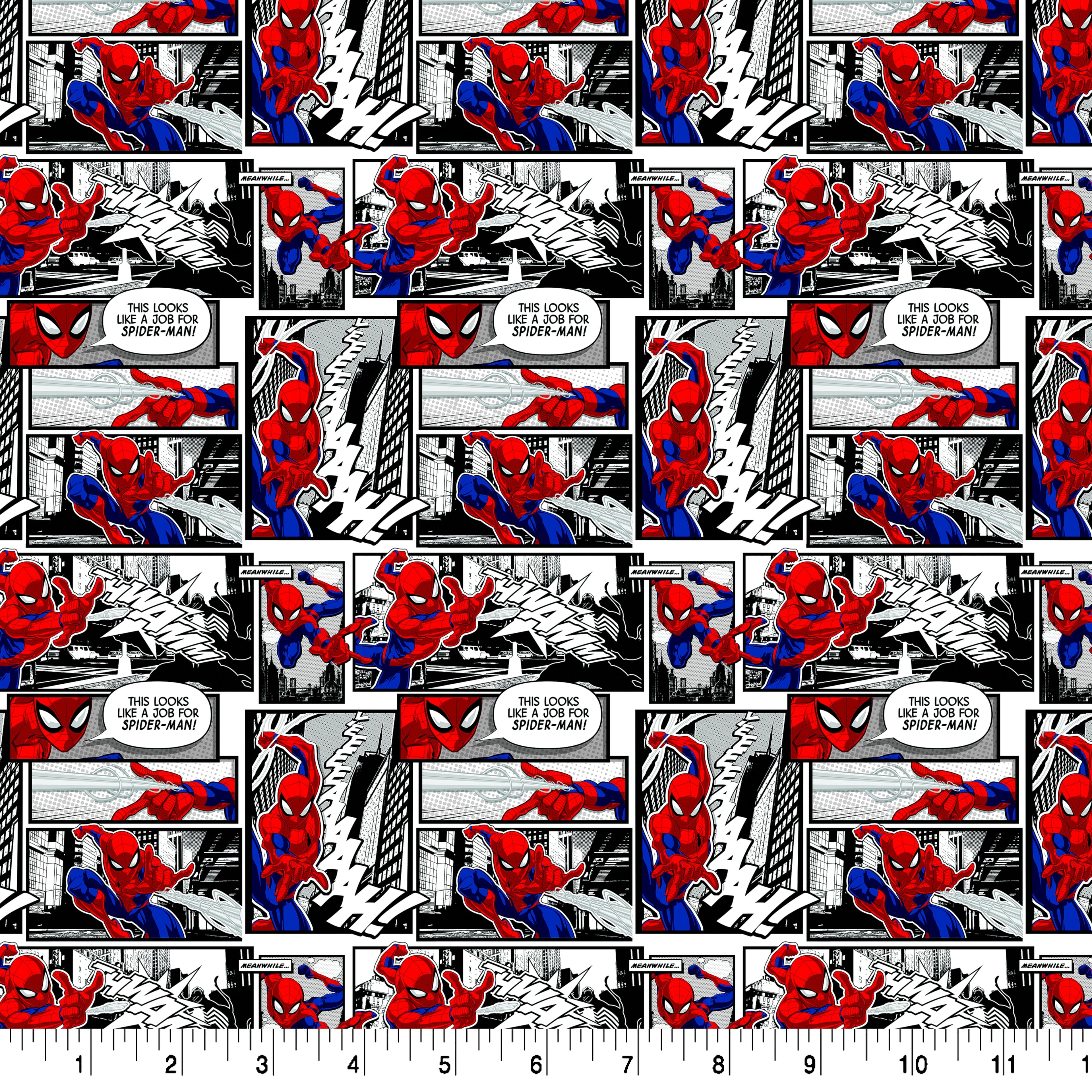 Marvel® Packed Spider-Man Comic Cotton Fabric
