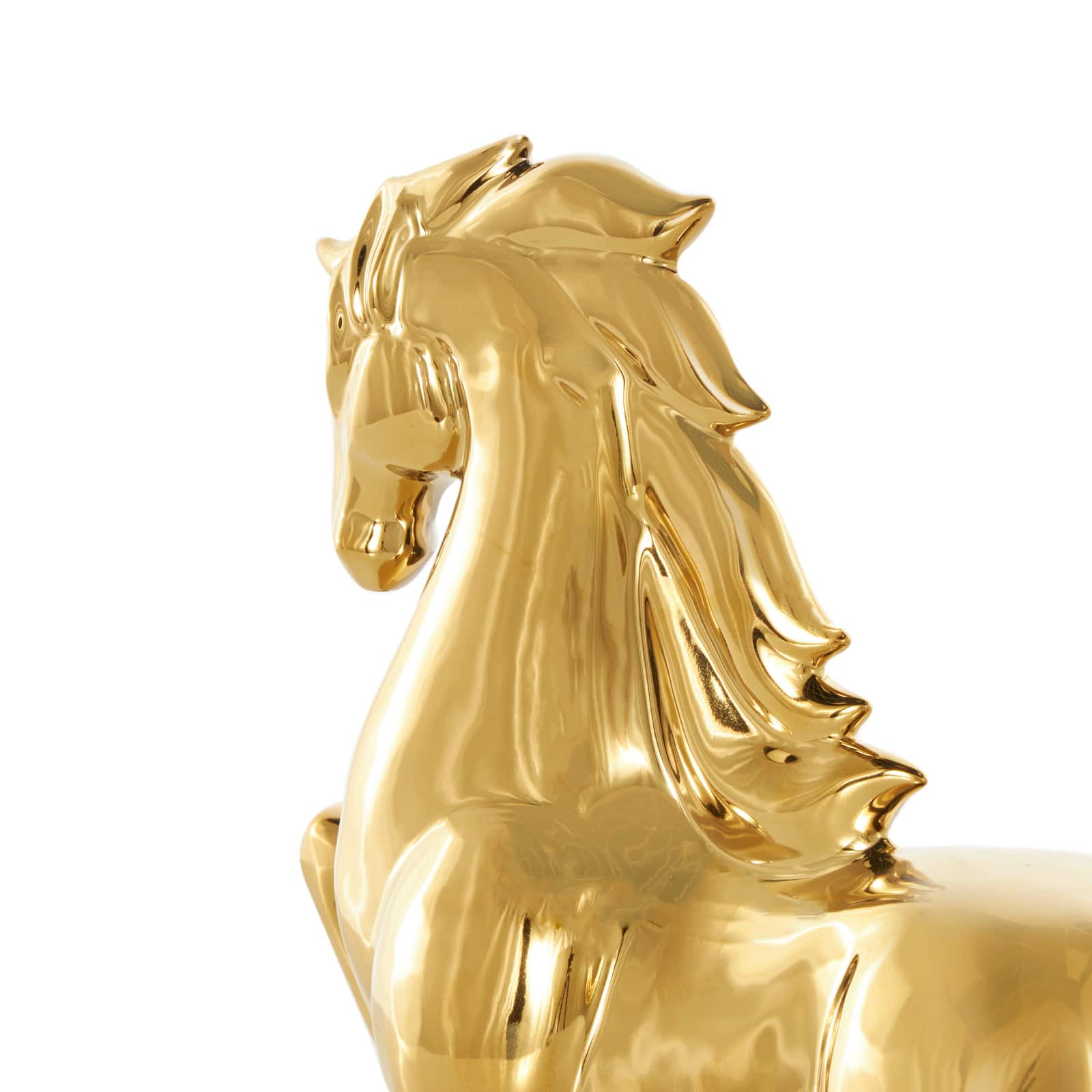 12" Ceramic Prancing Horse Sculpture