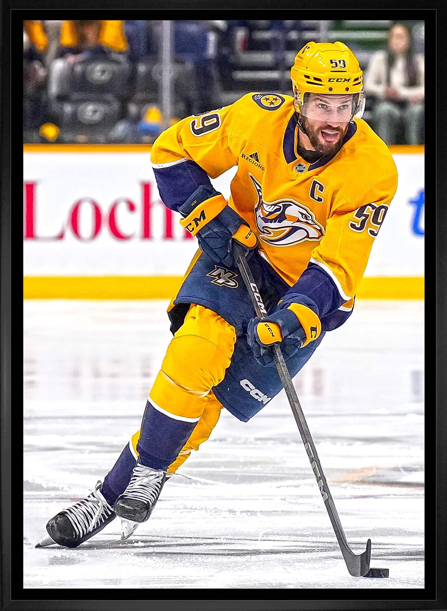 Roman Josi 20" x 29" Framed Canvas Nashville Predators 22.5" x 31.5"