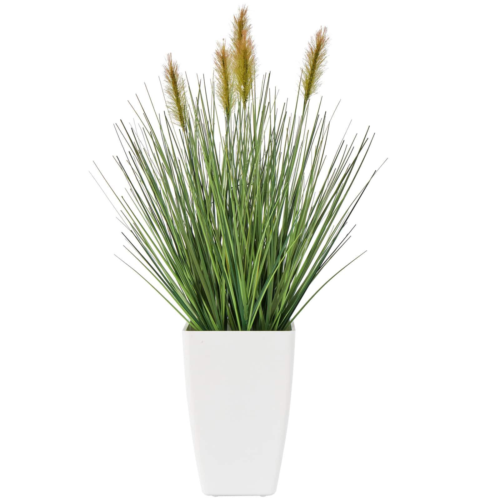 20" Green Foliage Artificial Plant with White Pot