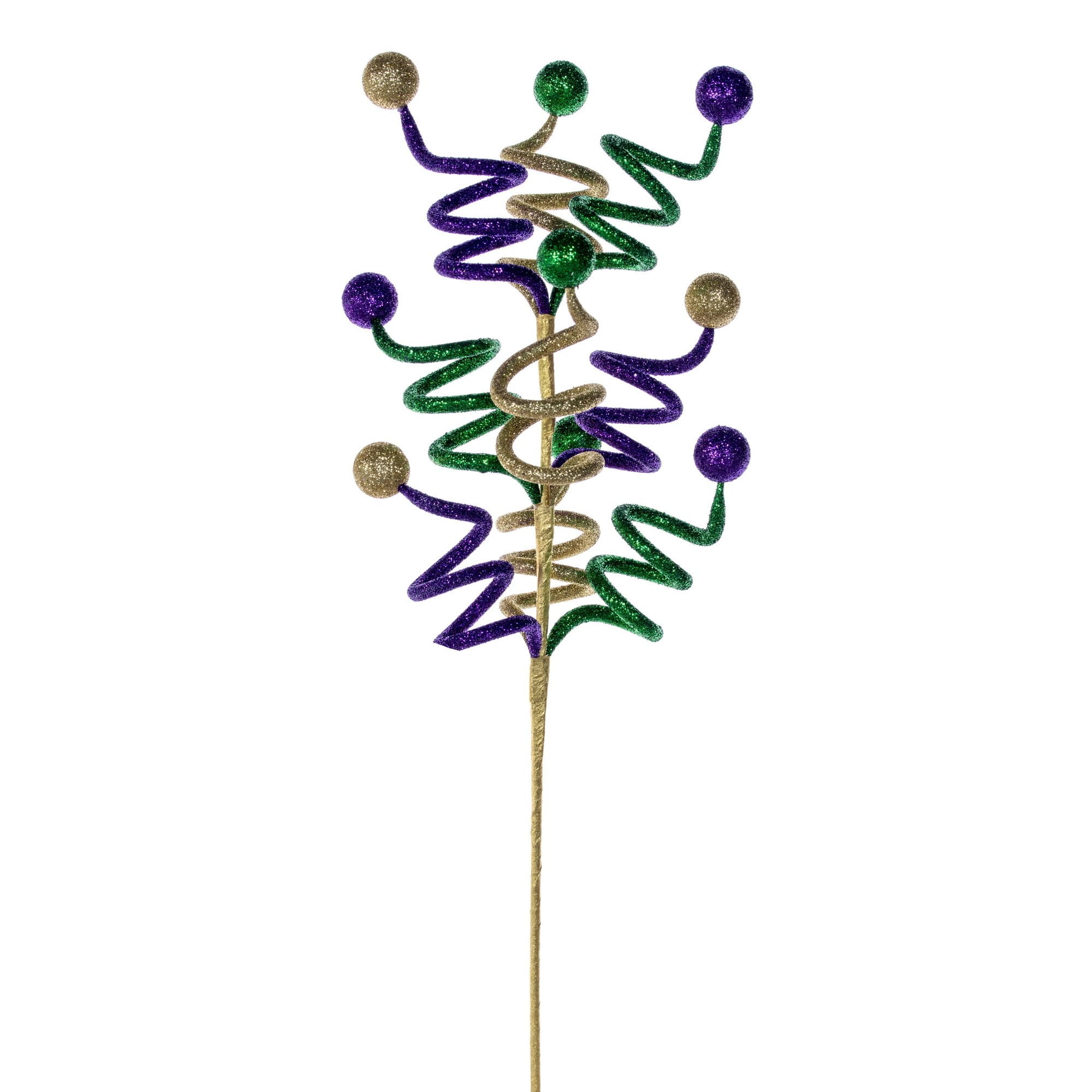21.5" Mardi Gras Curly Ball Sprays, 3ct.