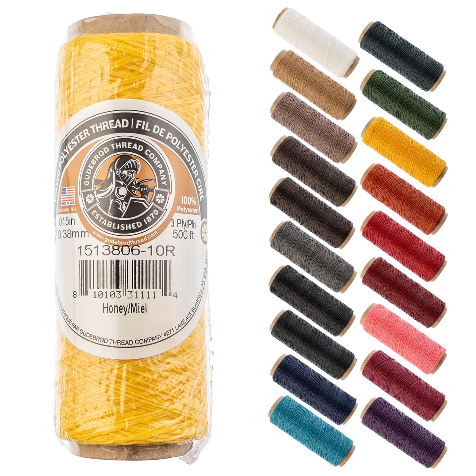 Gudebrod 0.015" 3 Ply Waxed Thread