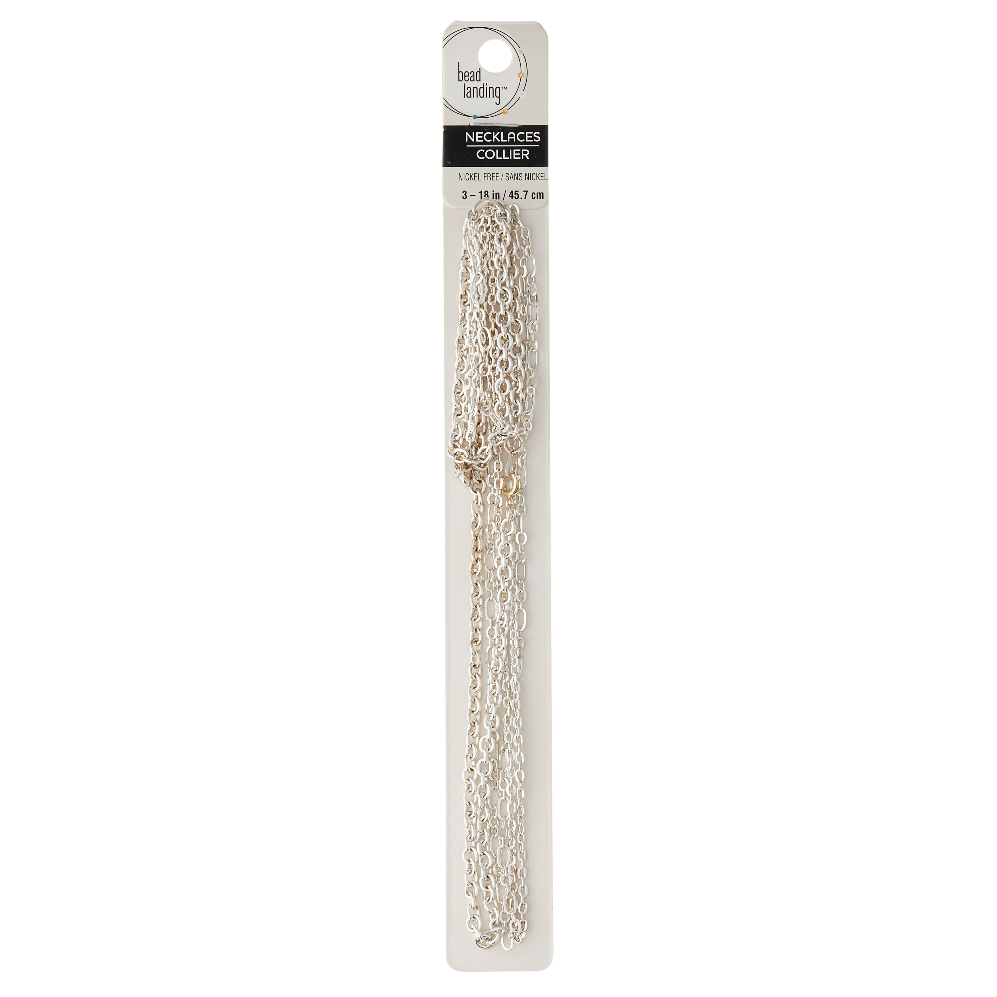 12 Pack: 18" Silver-Plated Chain by Bead Landing™