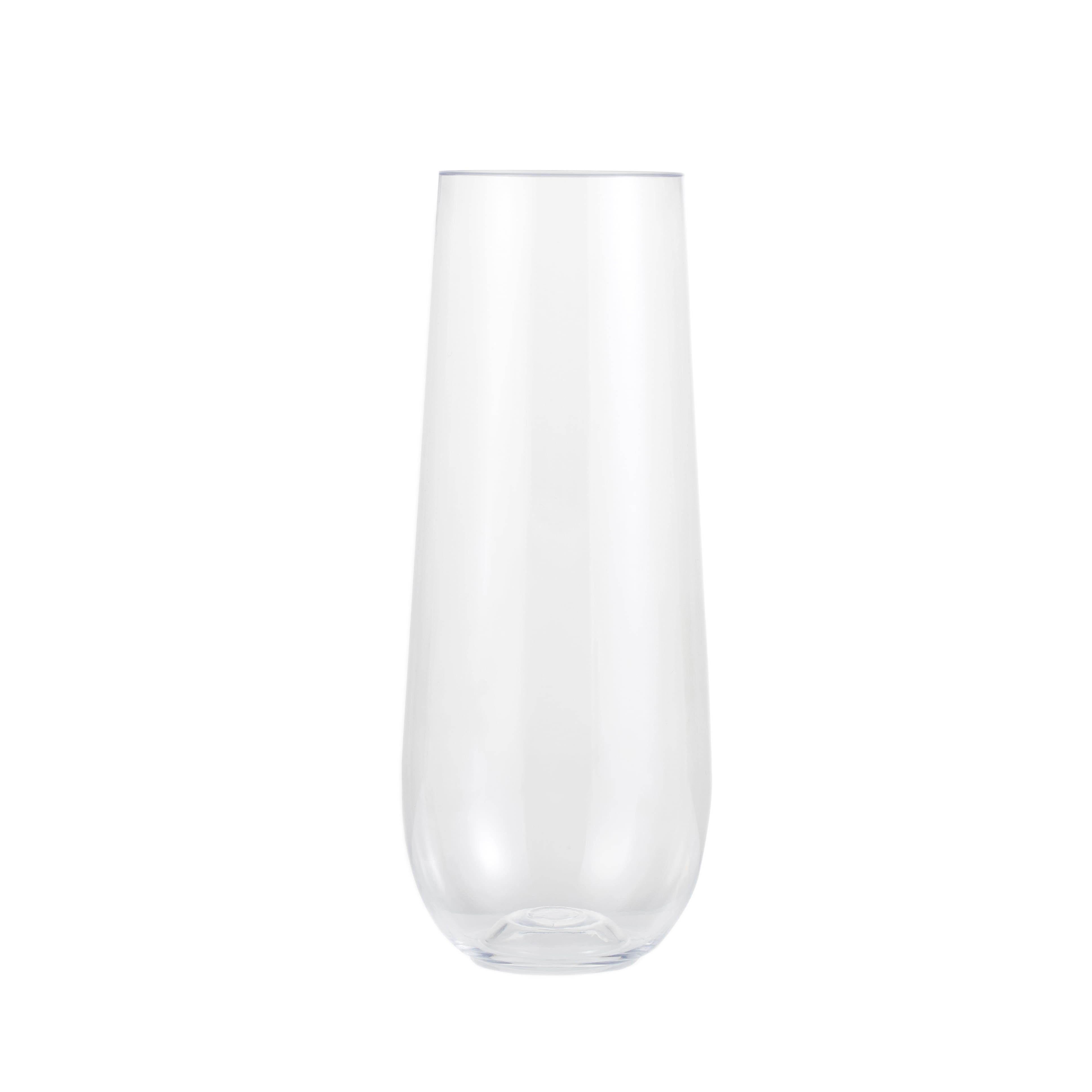 12 Packs: 8 ct. (96 total) 9oz. Clear Plastic Stemless Champagne Flutes by Celebrate It™