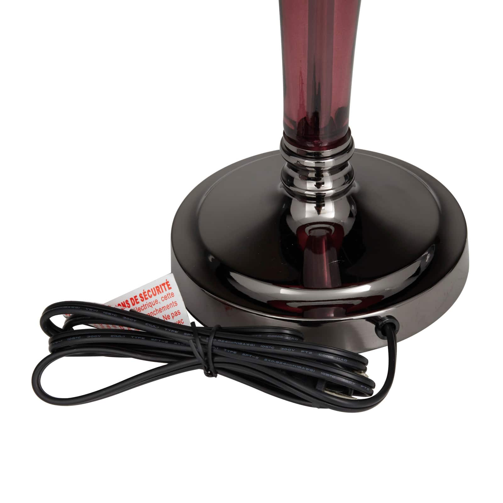 Red Velvet Glam Table Lamp, 27" x 13" x 13"