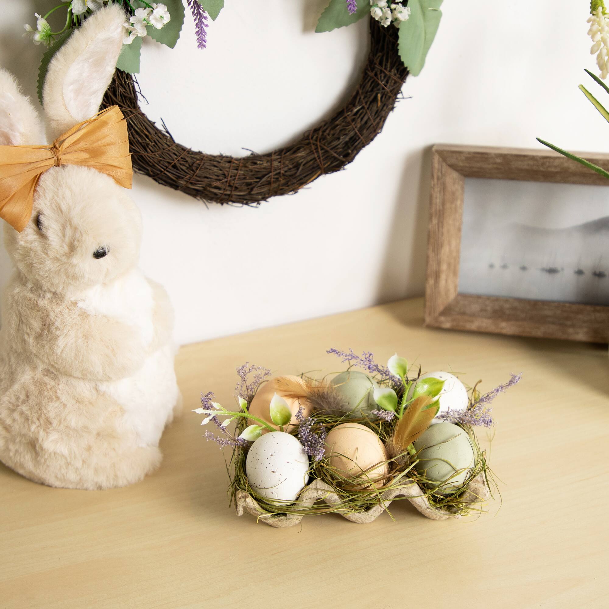 6" Mixed Easter Eggs with Carton Tabletop Decoration