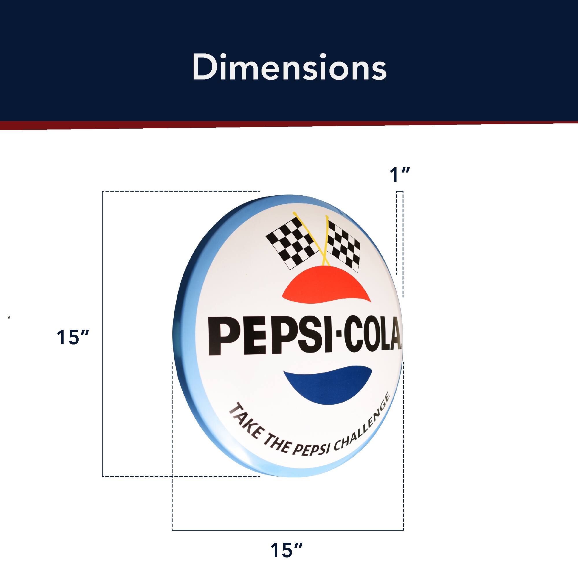 American Art Decor 15" Pepsi Logo Dome Metal Wall Art Sign