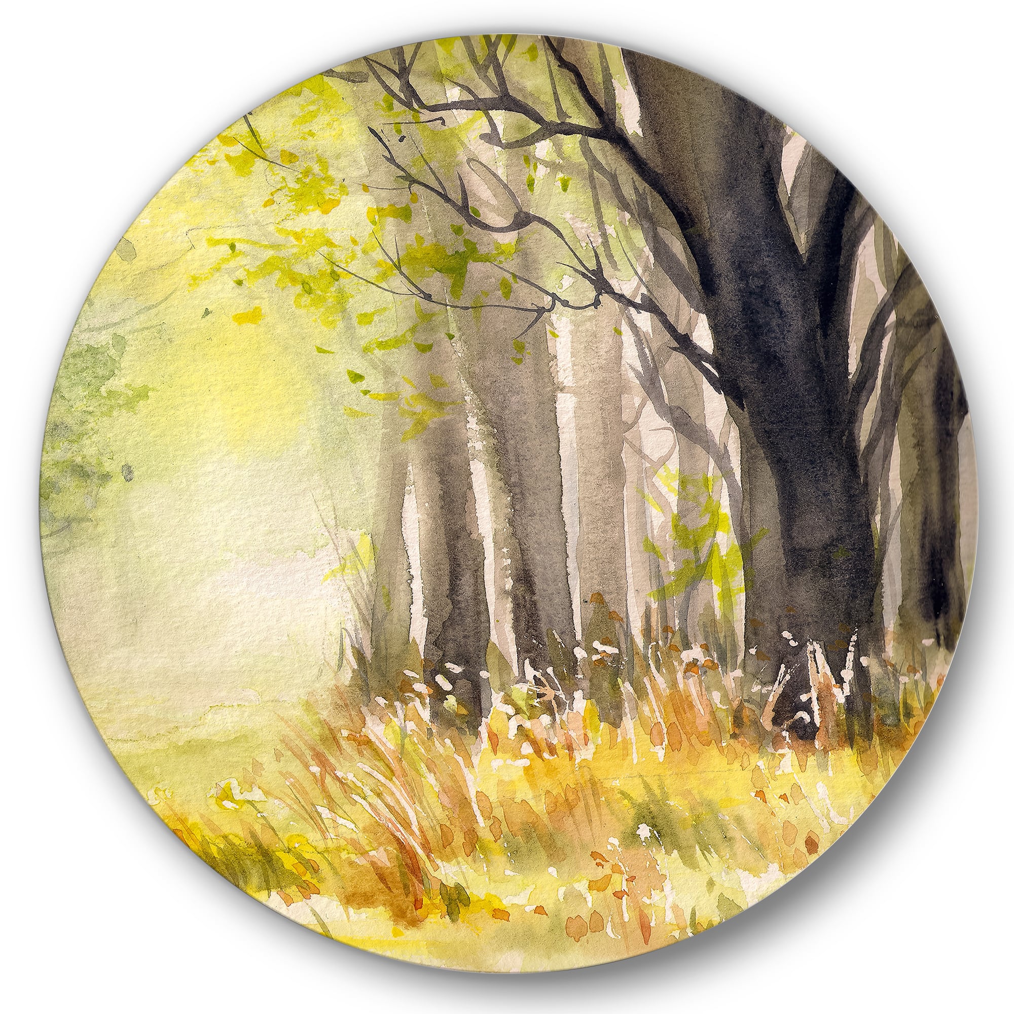 Designart - Bright Sunshine Through The Forest Trees II