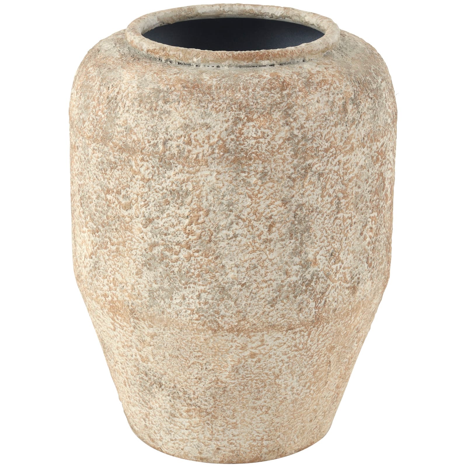 12" Beige Metal Handmade Antique Style Distressed Vase