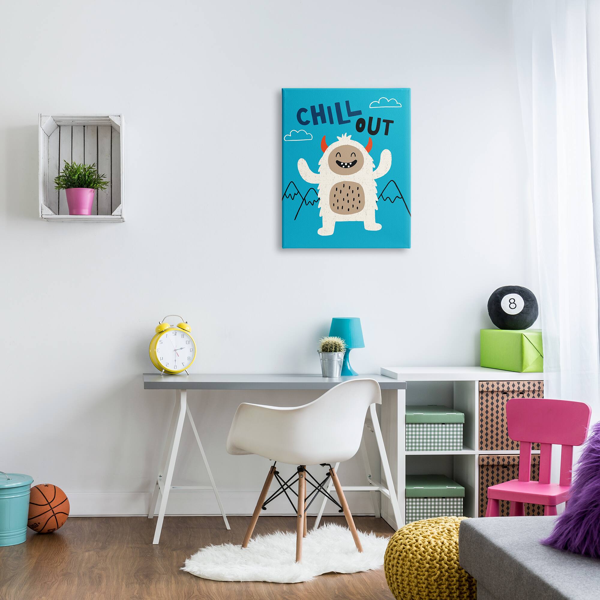 Stupell Industries Chill Out Phrase Abominable Snowman Winter Yeti Canvas Wall Art