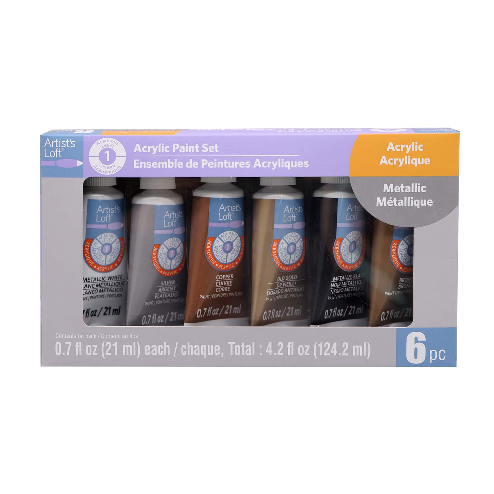 Artist's Loft® Metallic Acrylic Paint Set, 6 Count
