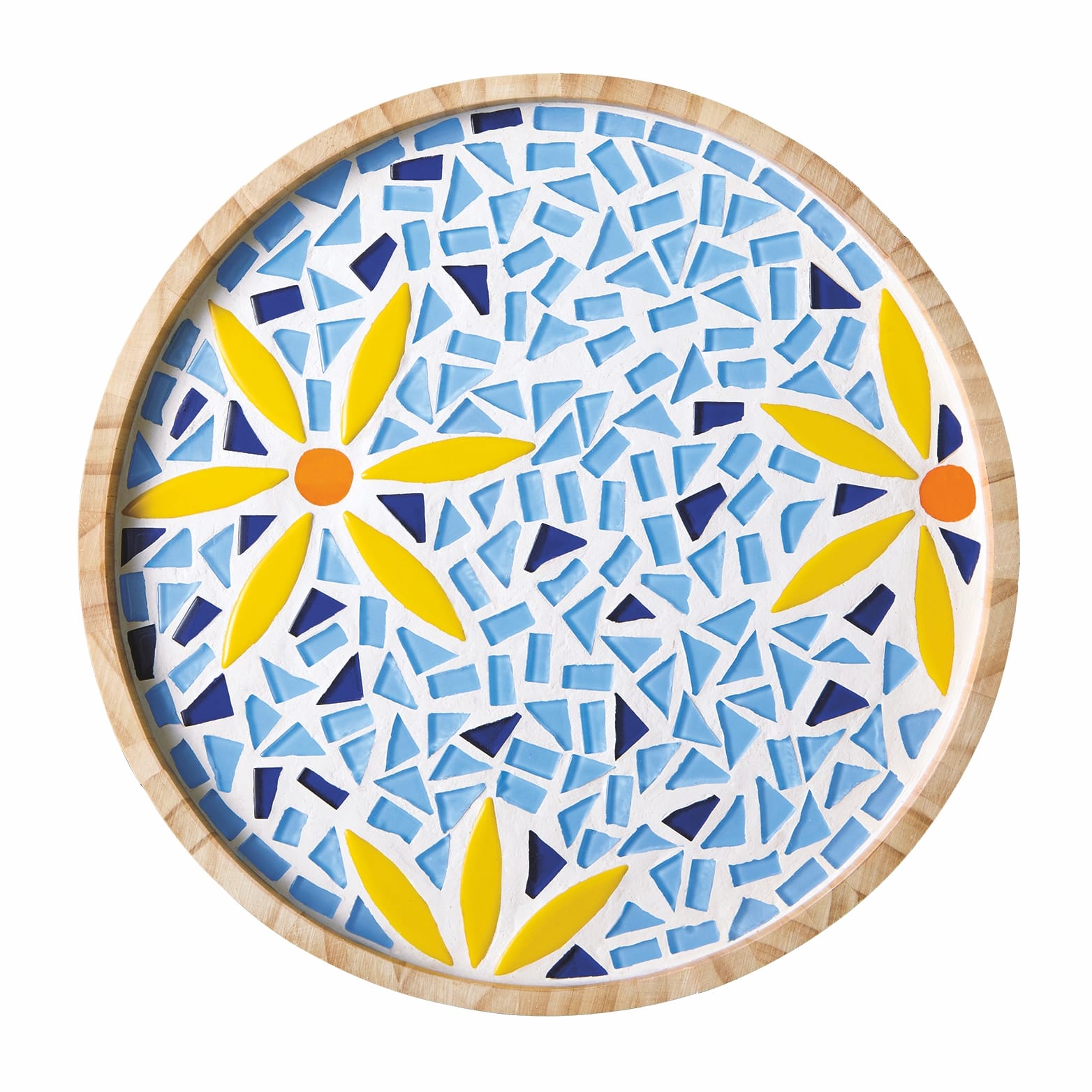 10" Yellow Flower Round Wall Décor Mosaic Kit by Make Market®