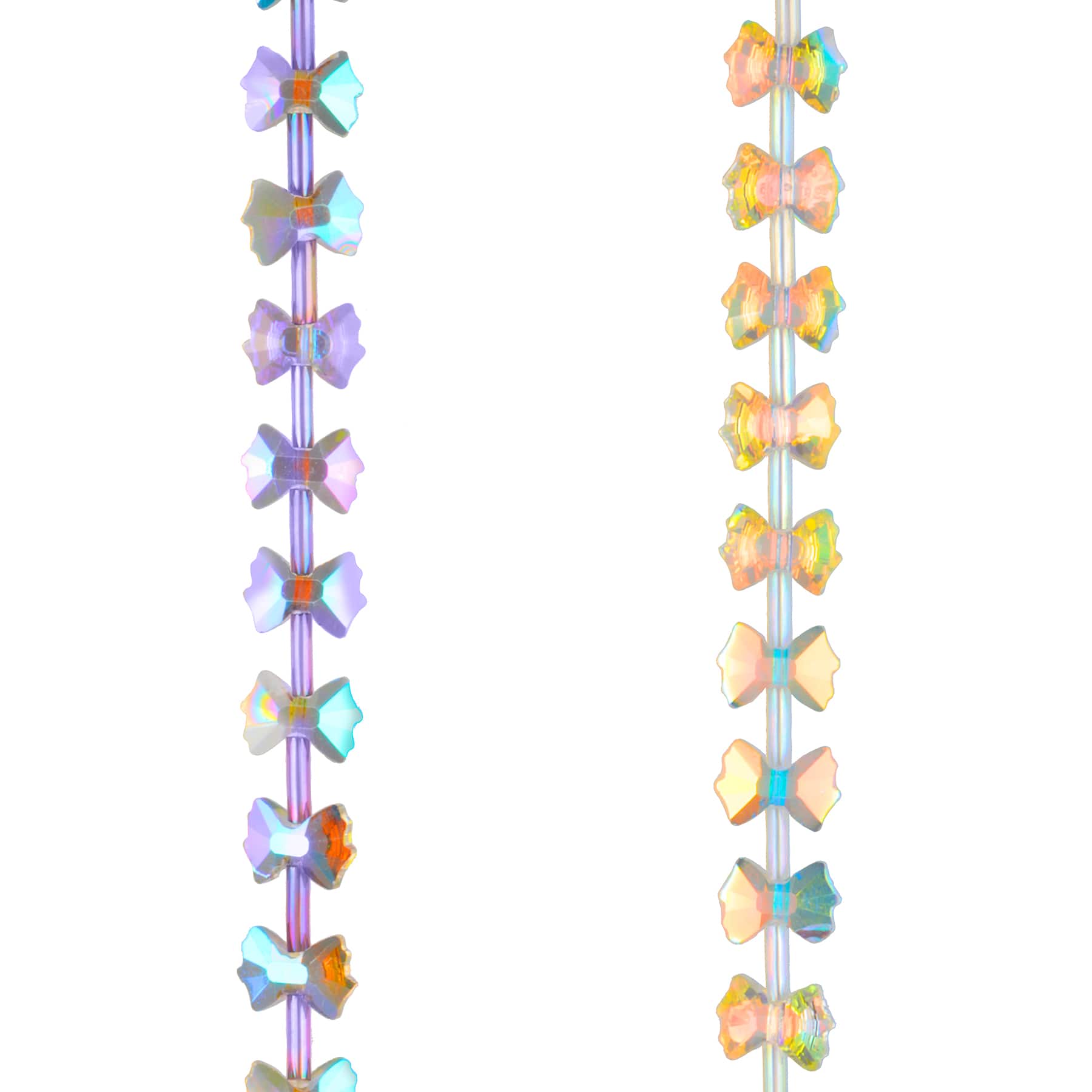 9.5mm Purple & Yellow AB Glass Bow Beads, 35ct. by Bead Landing™