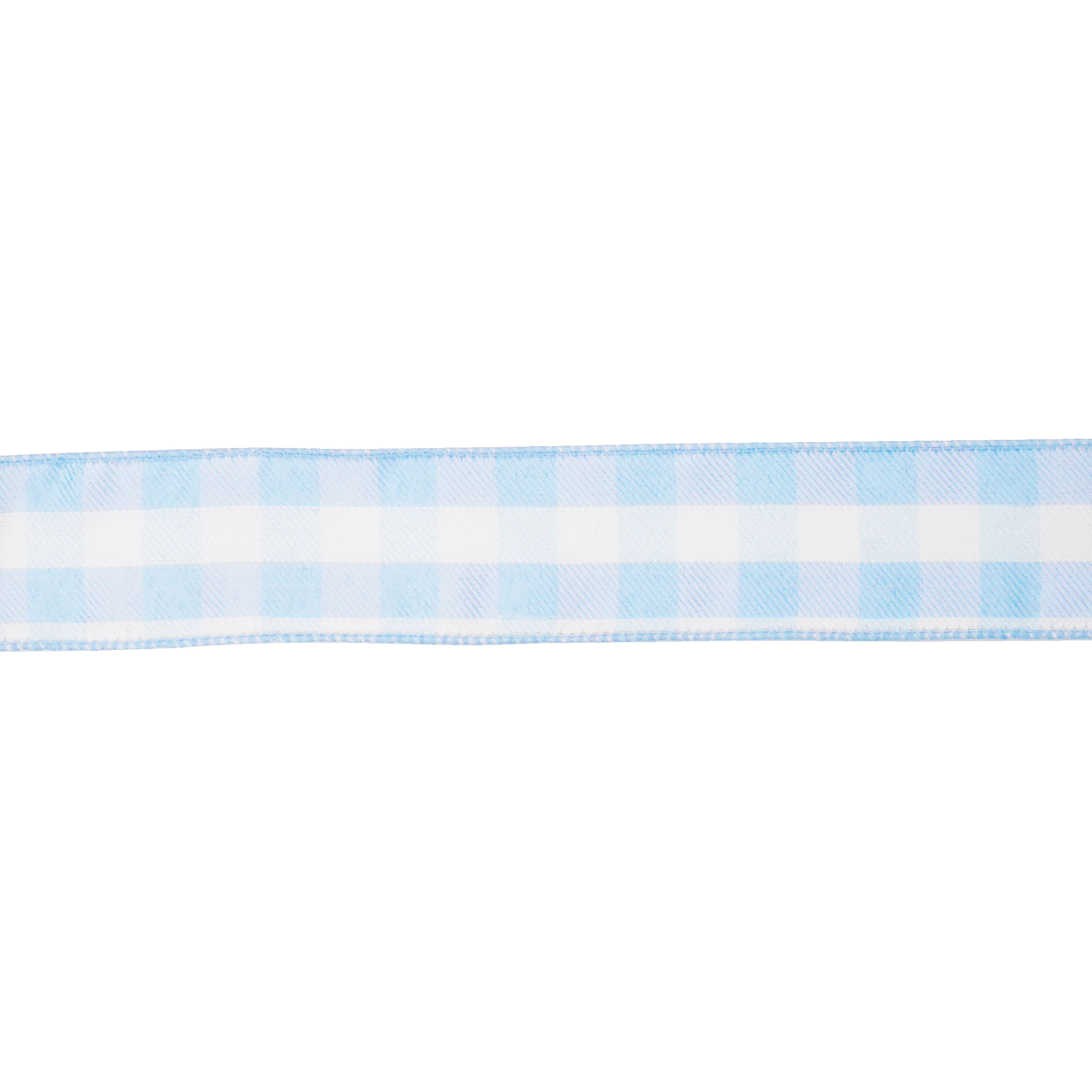 1.5" x 10yd. Blue & White Check Wired Ribbon by Celebrate It®