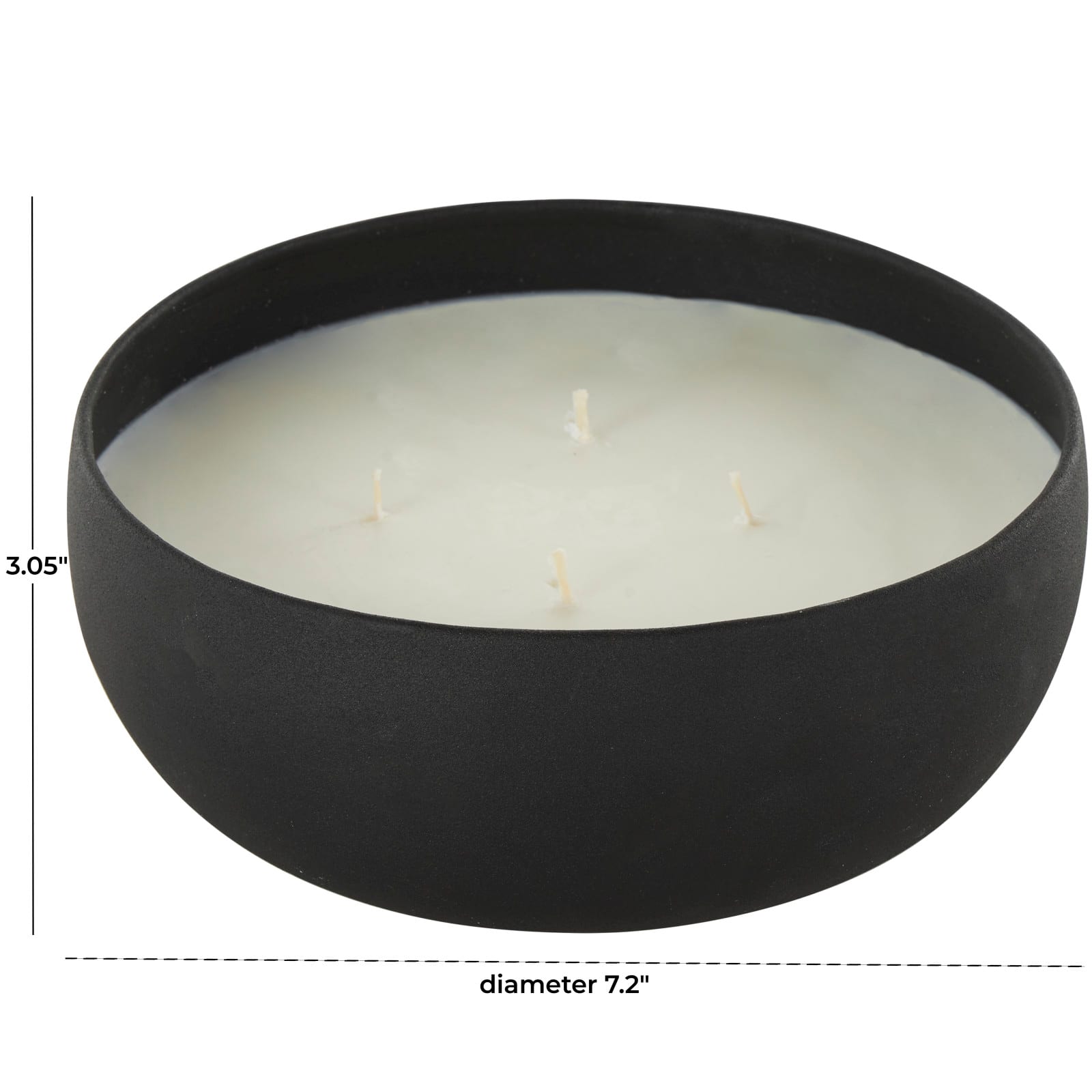 7" Black 4-Wick Metal Eucalyptus Spa Scented & Textured Candle with White Wax