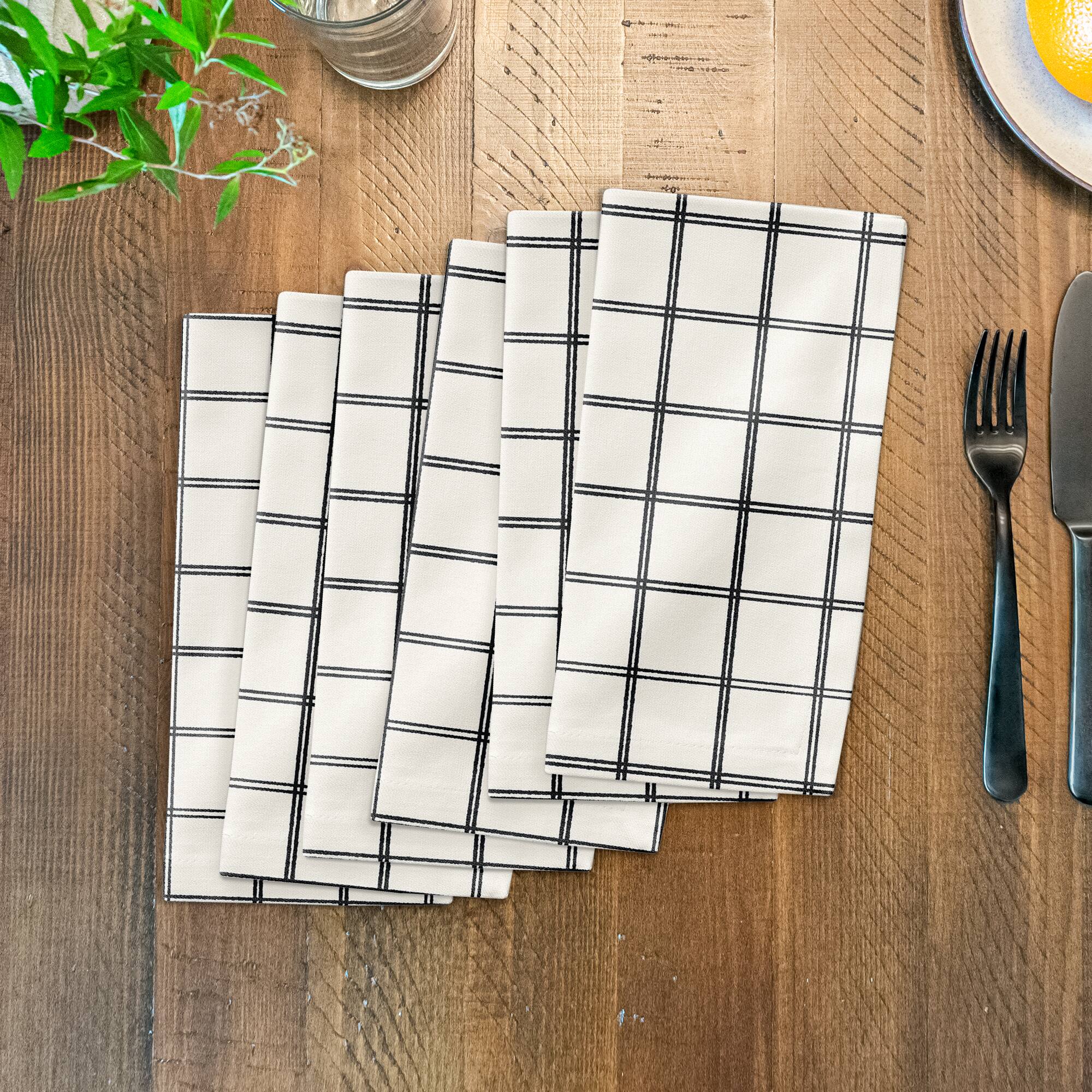 Designs Direct Merry Christmas Grid 10" x 10" Cotton Twill Napkin