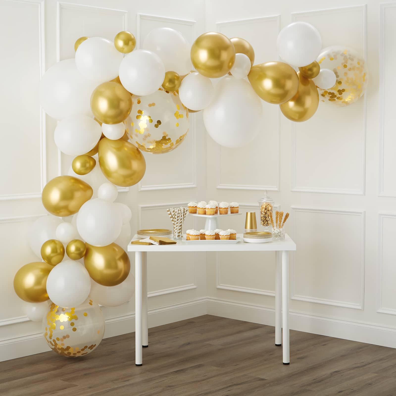 6 Pack: 10ft. Gold & White Balloon Garland by Celebrate It™