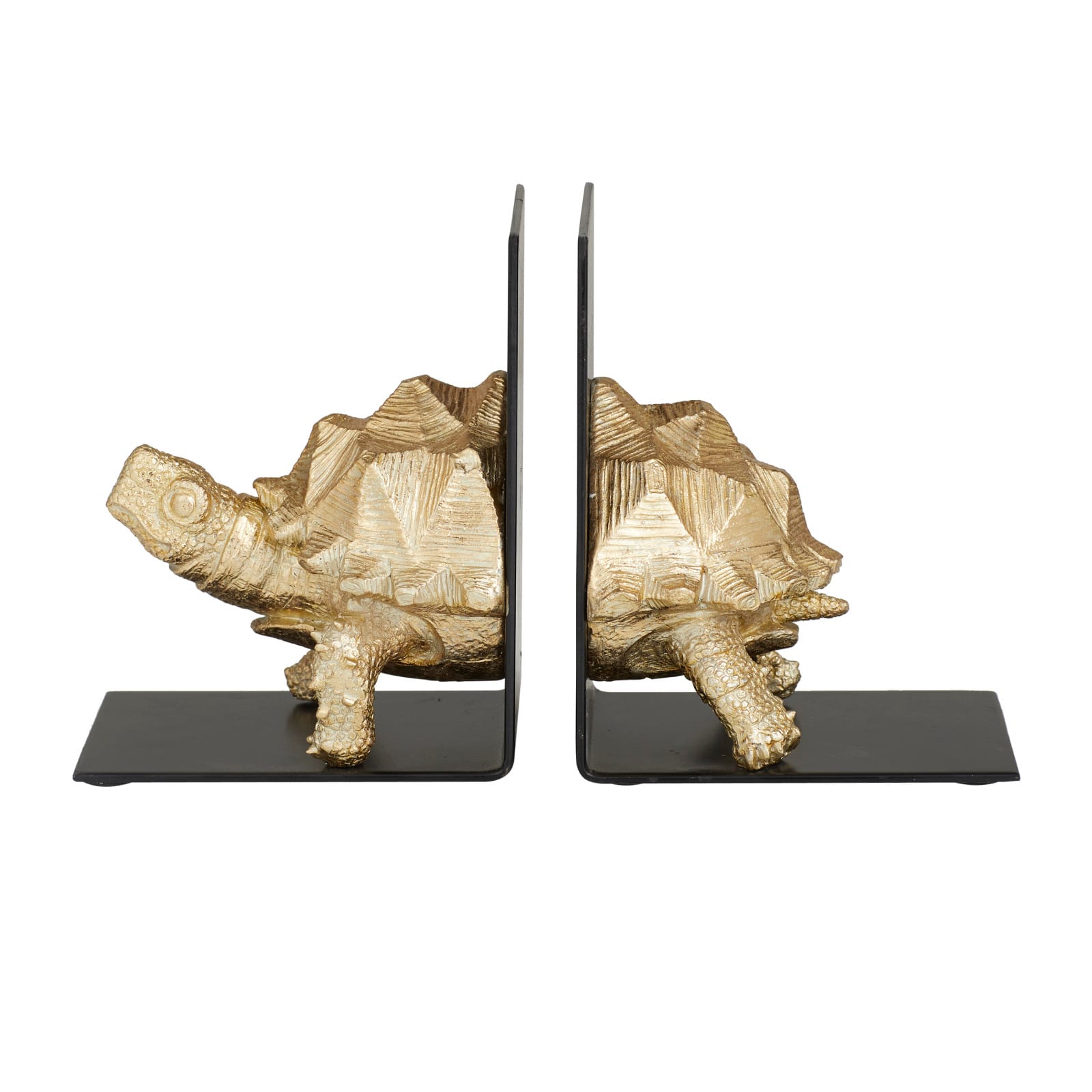 CosmoLiving by Cosmopolitan Brass Polystone Coastal Bookends, 6" x 5" x 4"