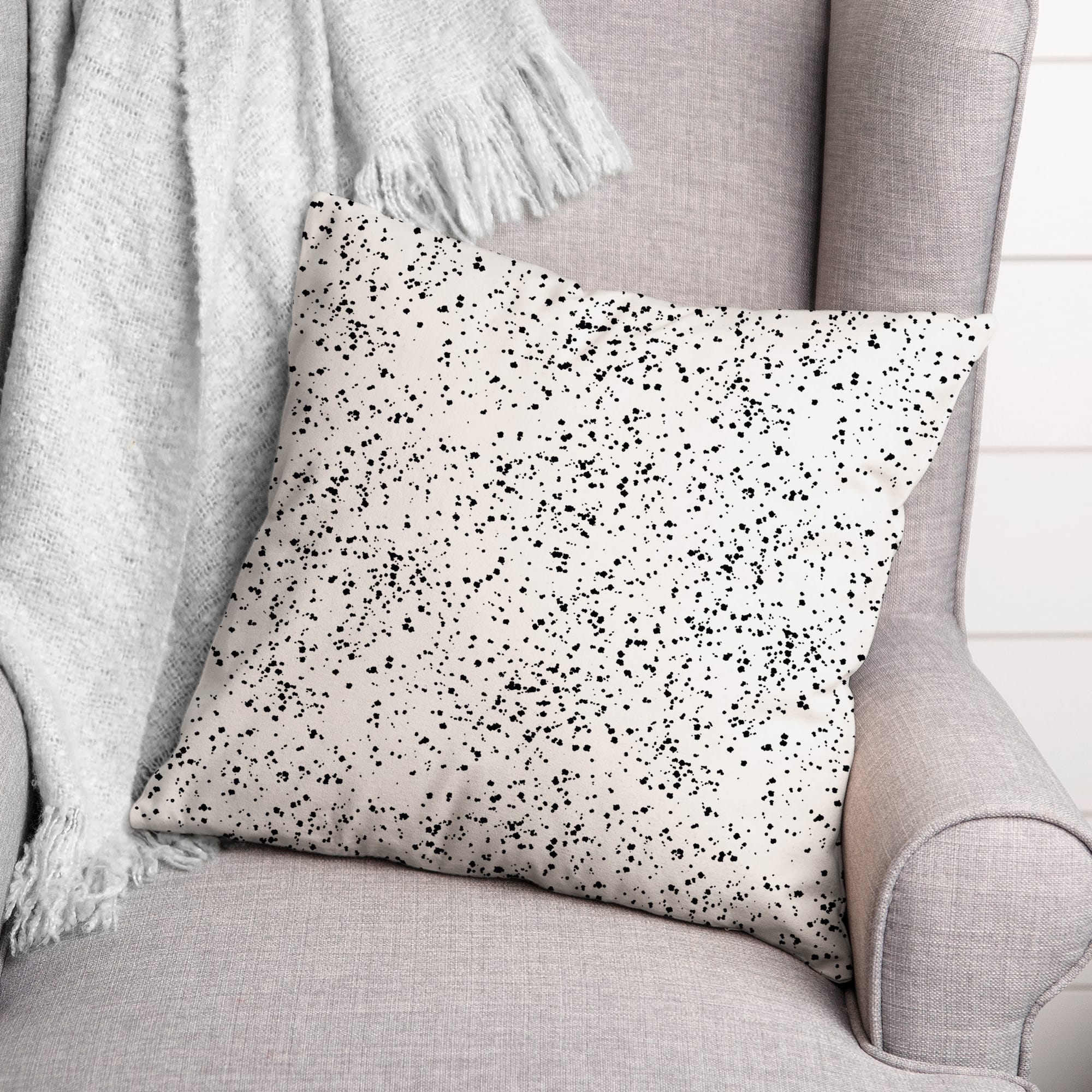 Monochromatic Speck Pattern 18" x 18" Throw Pillow