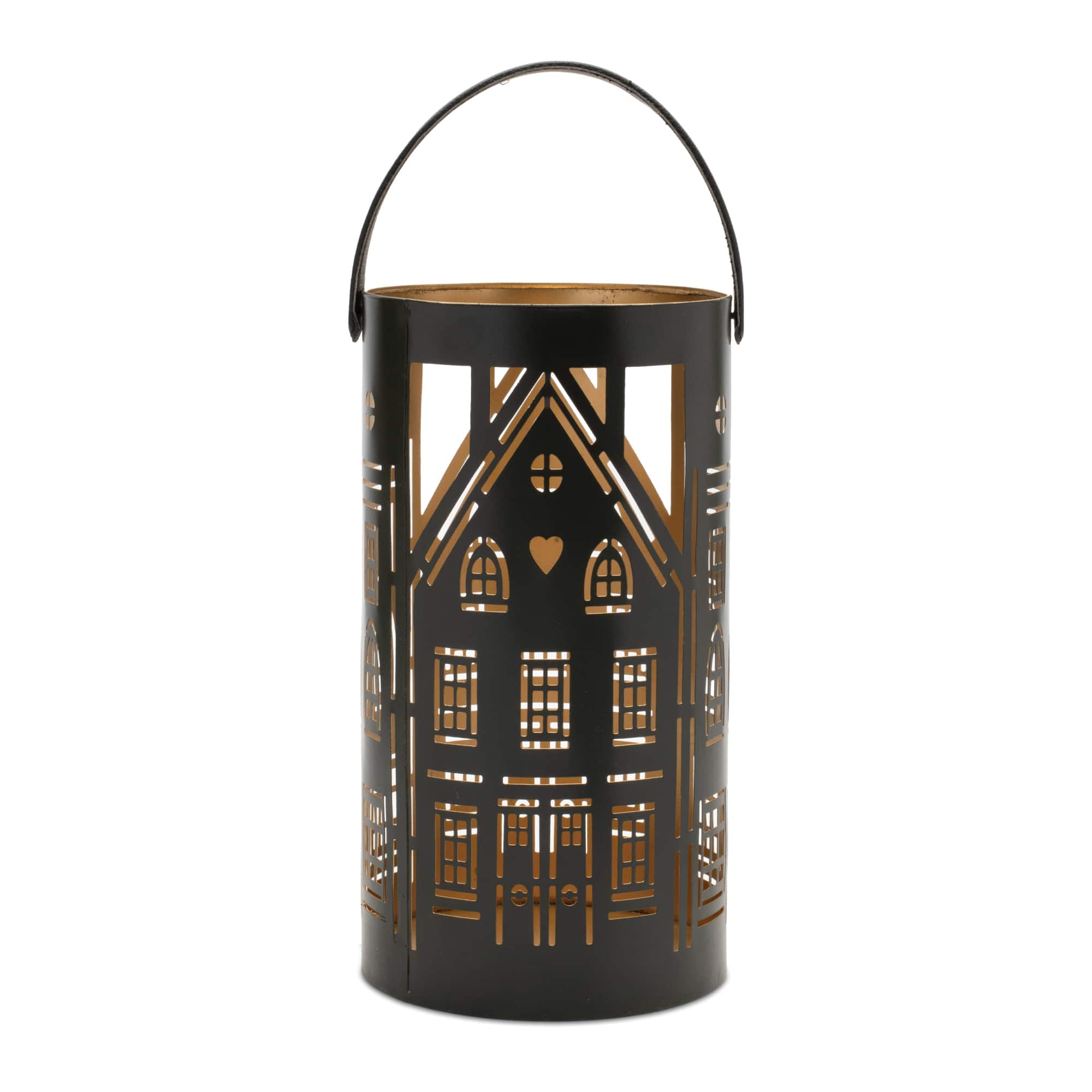 Punched Metal House Lantern Set