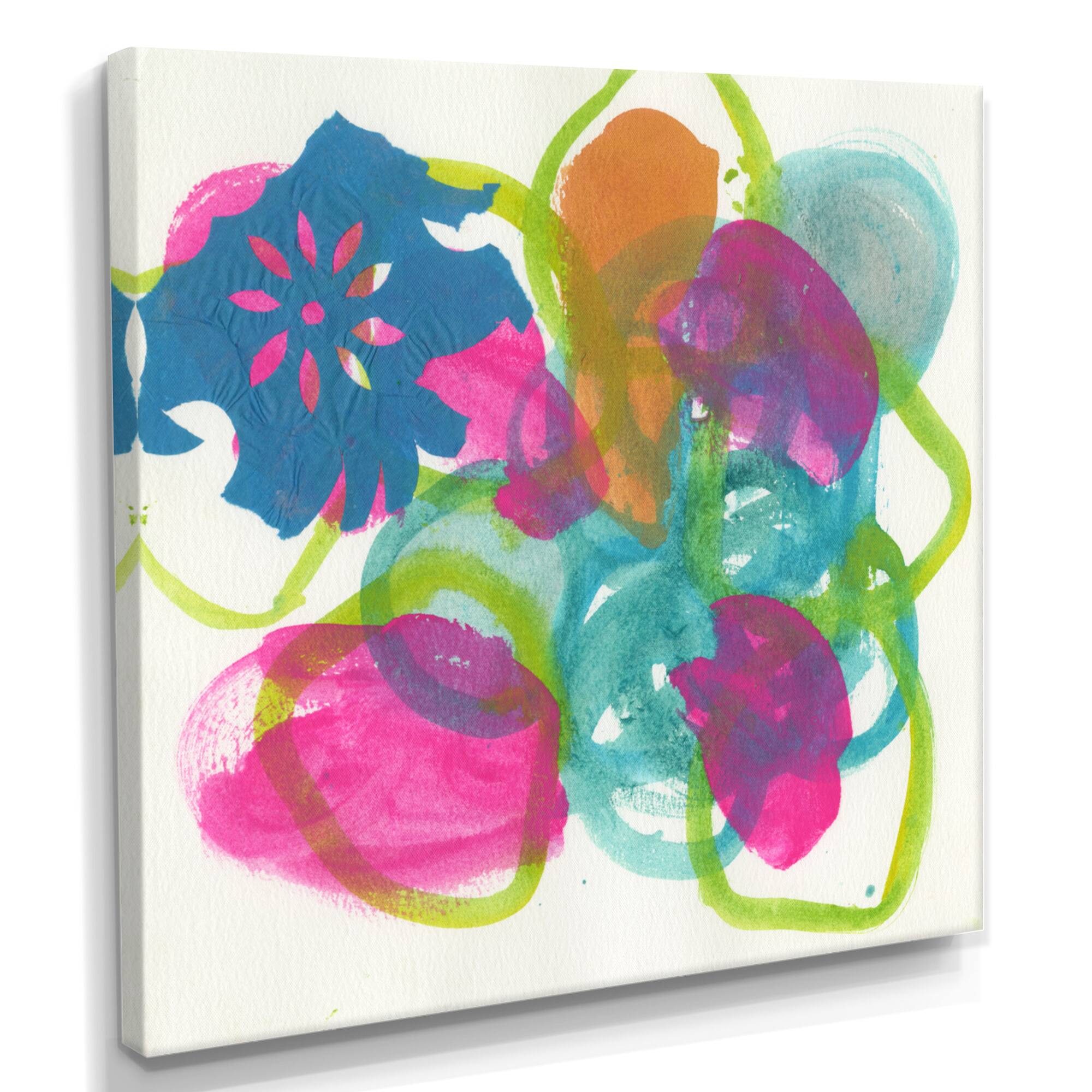 Designart - Fuchsia And Blue Scribble II