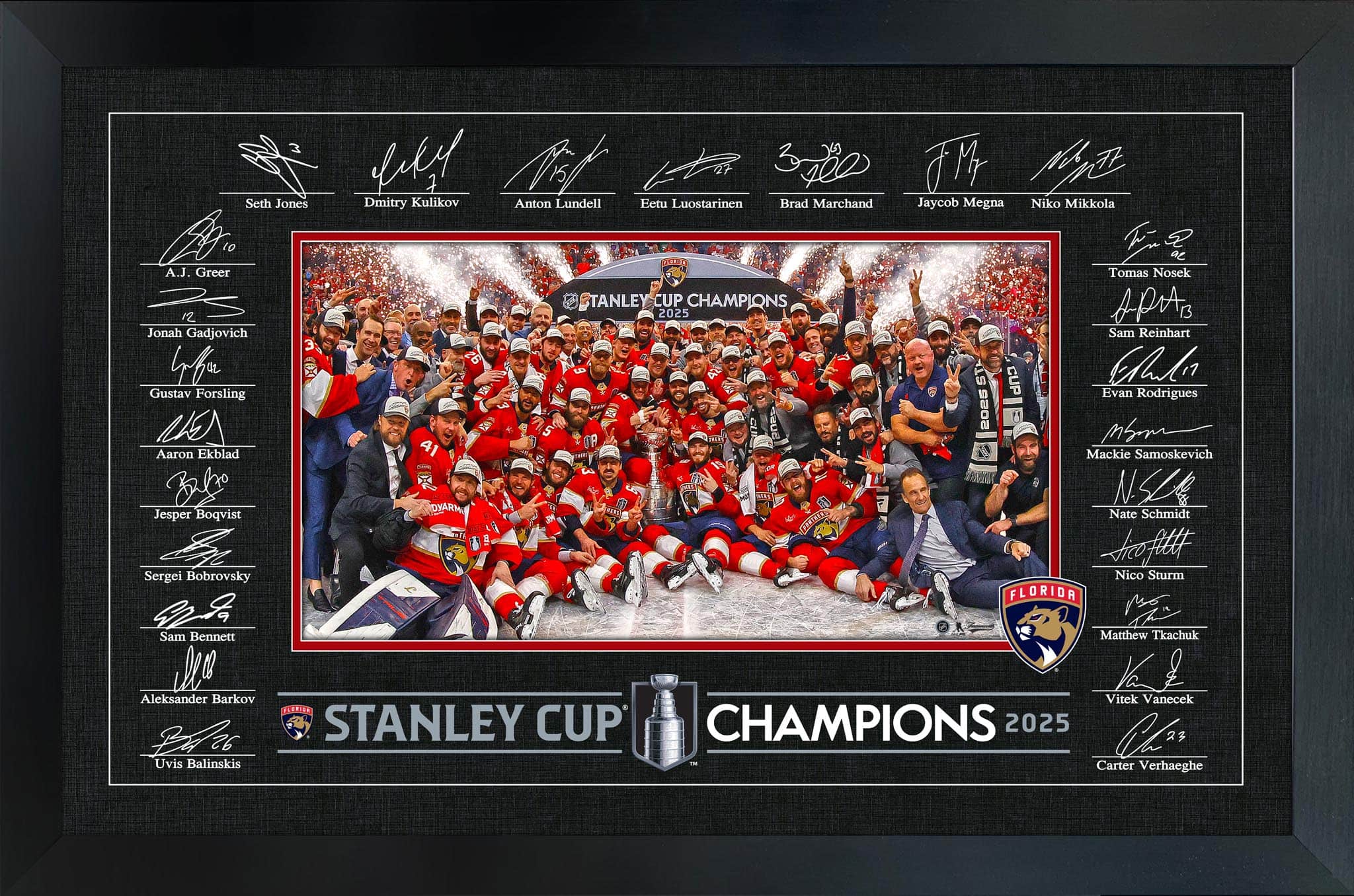 Florida Panthers Replica Signature Celebration Frame Stanley Cup 2025 35.5" x 23.5"